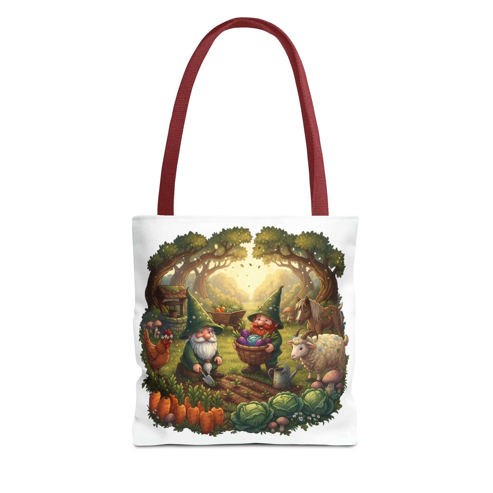 Gnome Garden Tote Bag — Whimsical Woodland Market Illustration