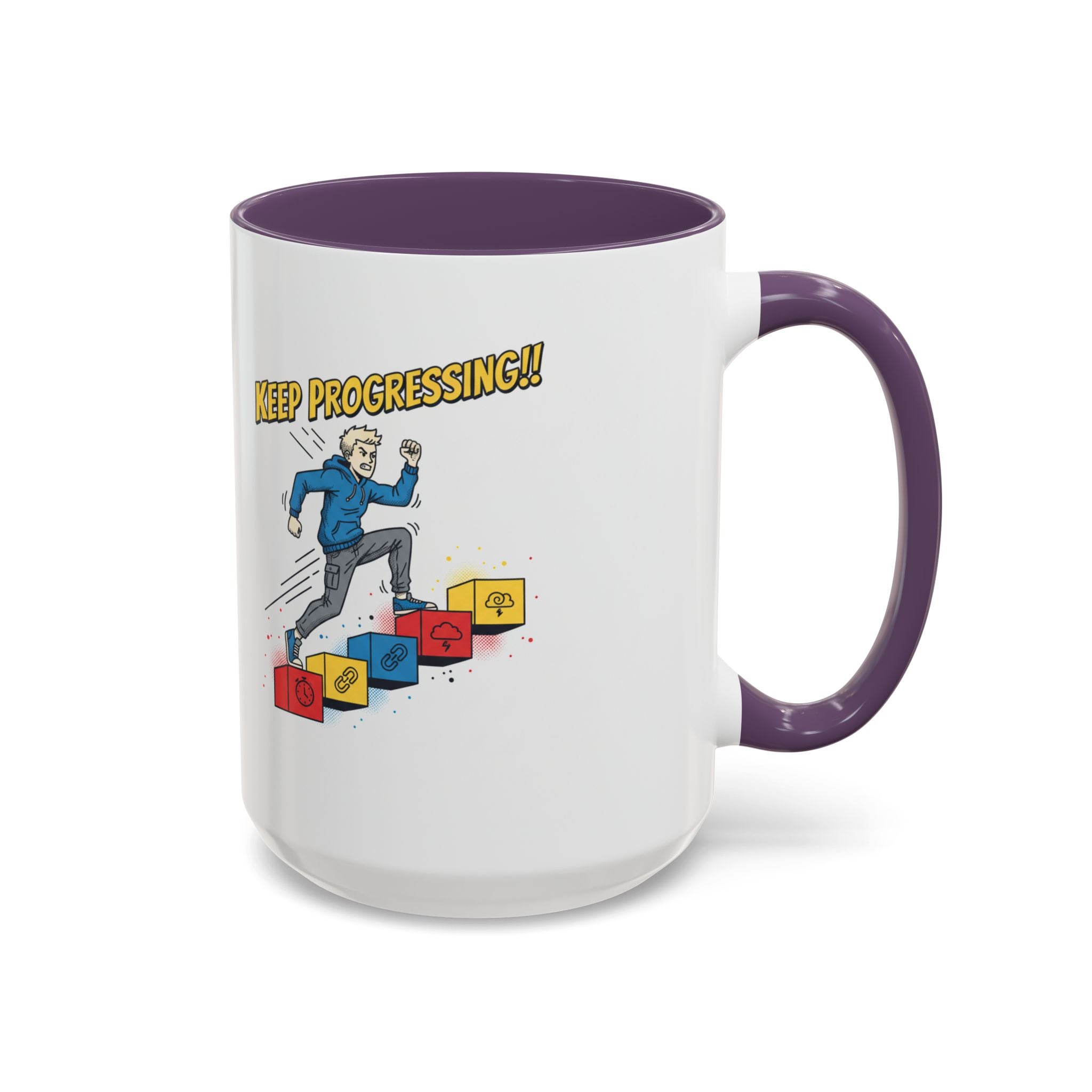 Keep Progressing Coffee Mug — Motivational Accent Mug (11/15oz)