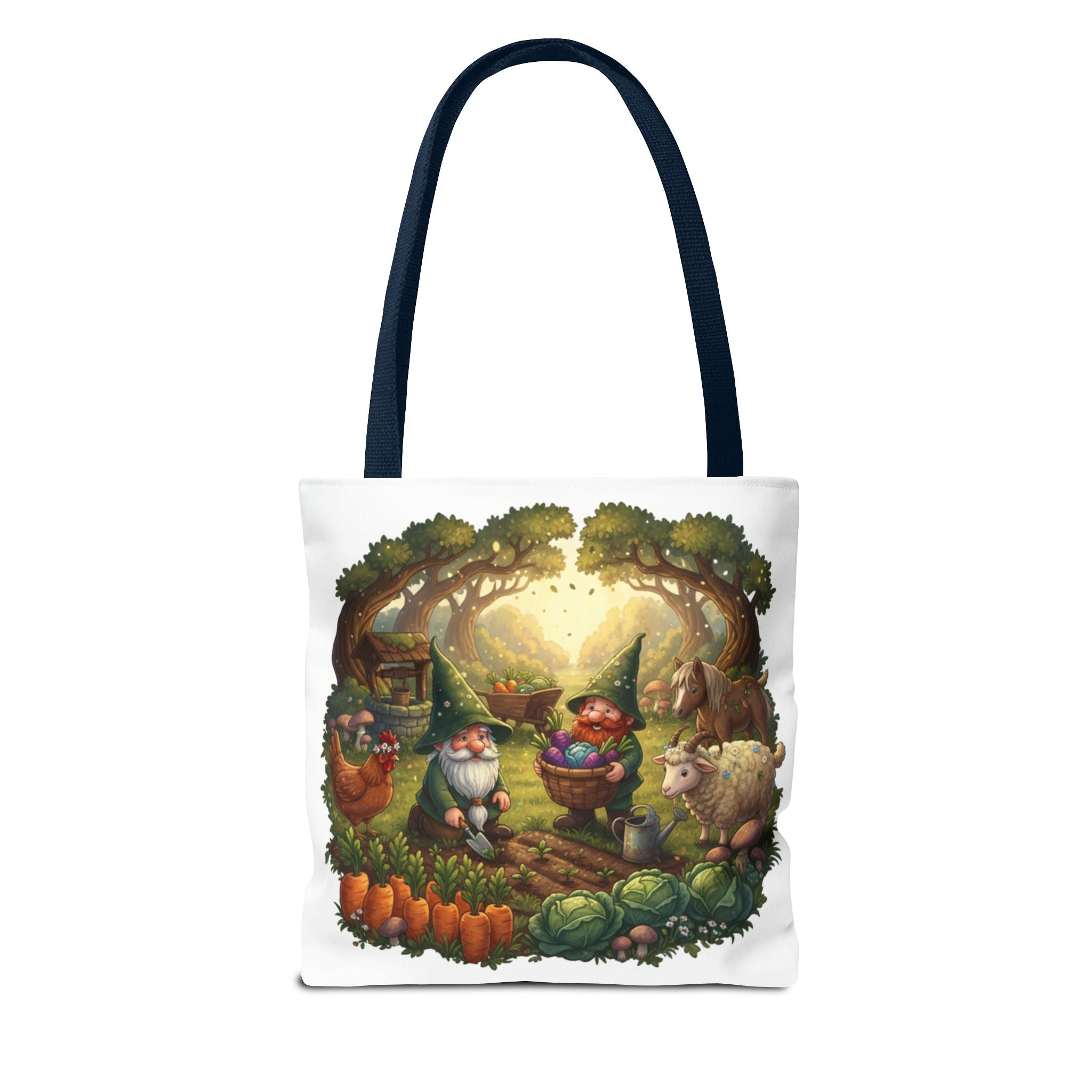Gnome Garden Tote Bag — Whimsical Woodland Market Illustration