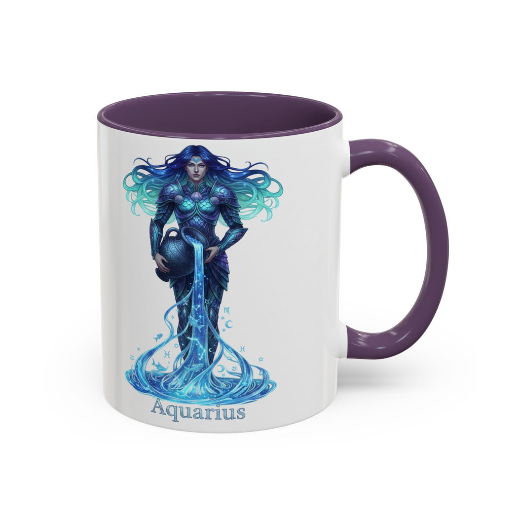 Aquarius Zodiac Coffee Mug — Water Bearer Astrology Accent Mug
