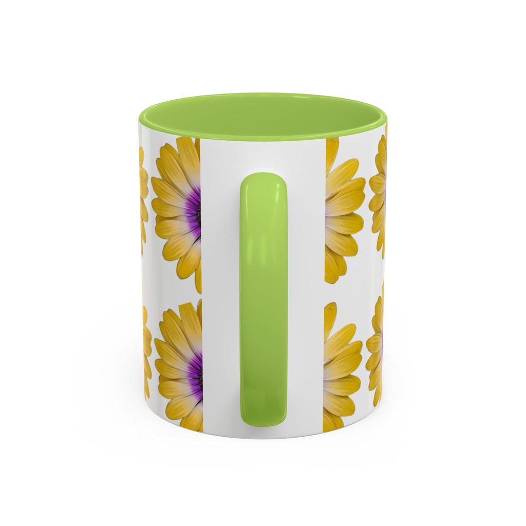Yellow Purple Daisy Accent Coffee Mug – Floral Pattern 11/15oz