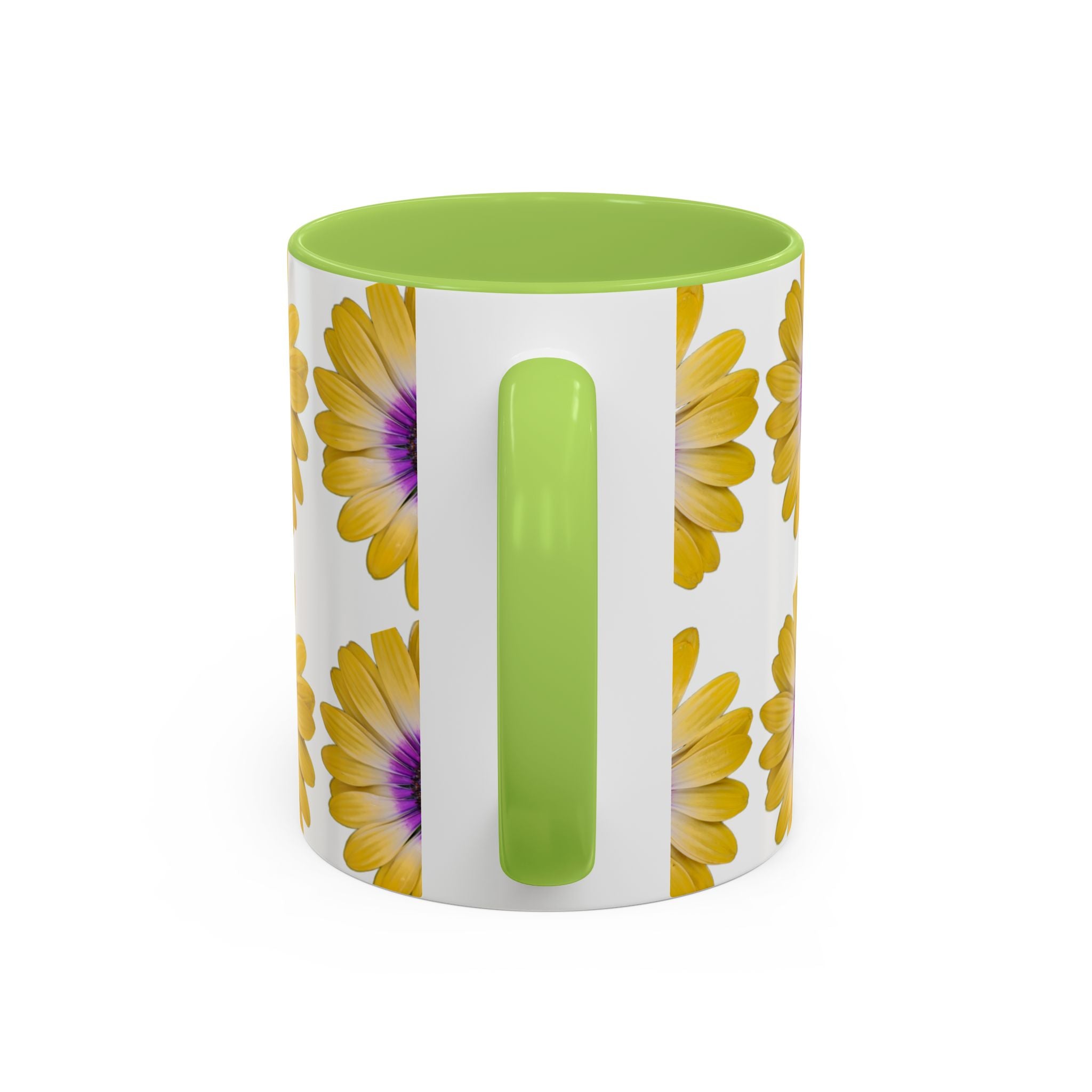 Yellow Purple Daisy Accent Coffee Mug – Floral Pattern 11/15oz