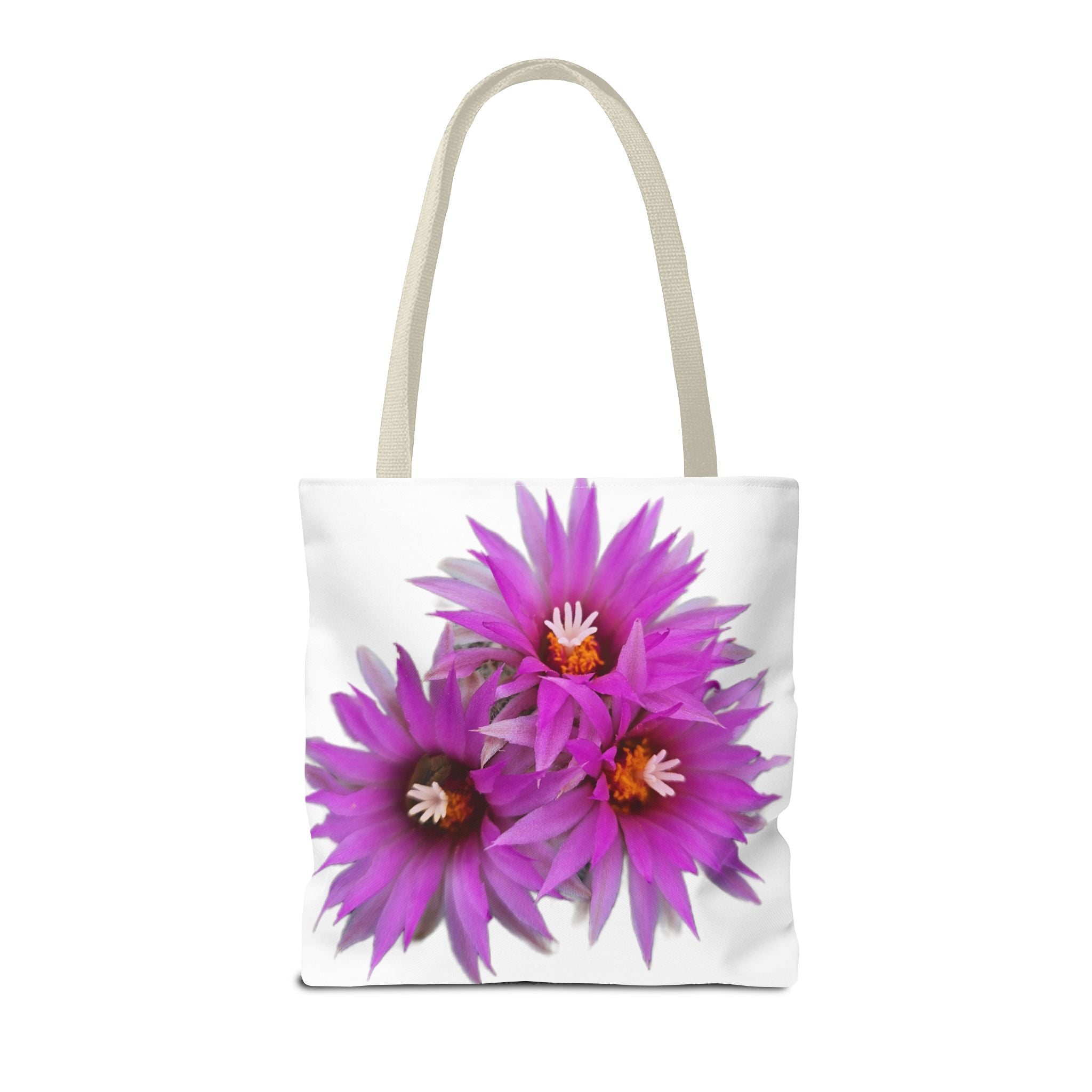 Pink Cactus Flower Tote Bag — Vibrant Desert Floral All-Over Print Tote