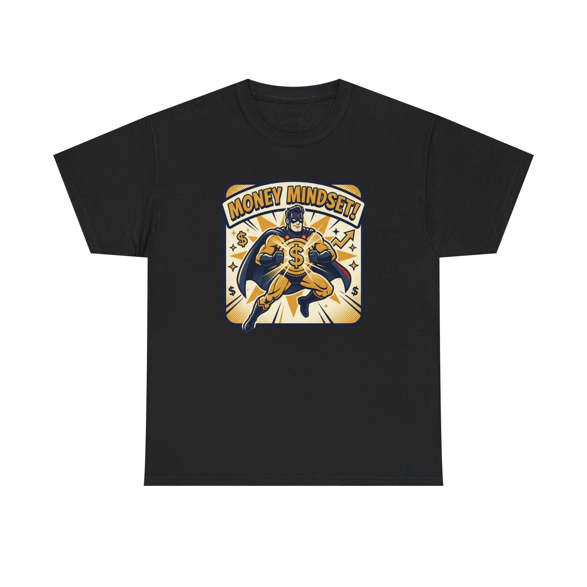 Money Mindset Tee — Retro Superhero Cash Graphic T-Shirt