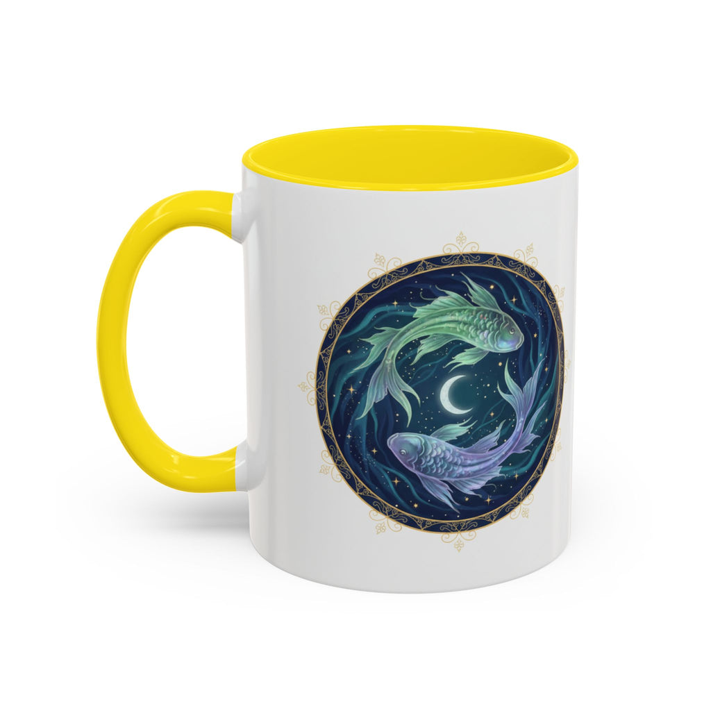 Koi Yin Yang Coffee Mug — Celestial Fish Moon Ceramic Accent Mug (11/15oz)