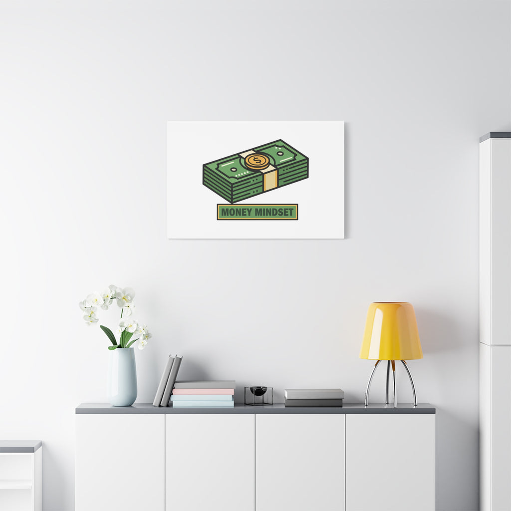 Canvas Wall Art – Money Mindset Stack Graphic (Matte Stretched Canvas)