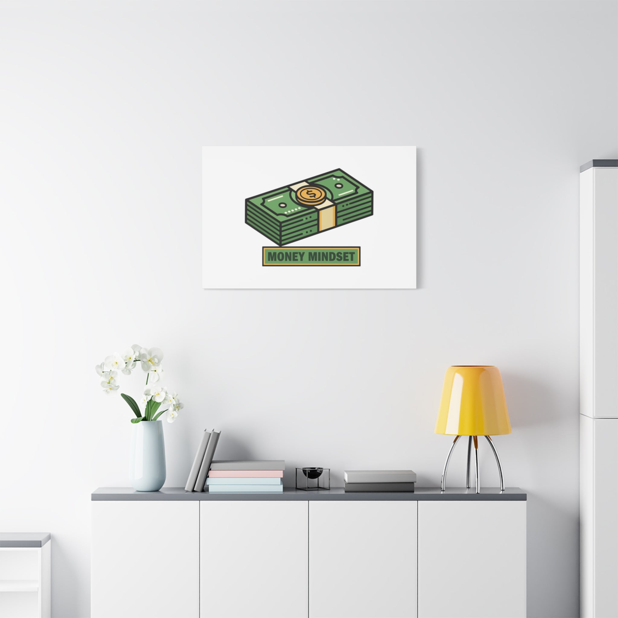 Canvas Wall Art – Money Mindset Stack Graphic (Matte Stretched Canvas)