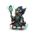 Arcane Duck Mage Sticker — Fantasy Wizard Kiss-Cut Vinyl