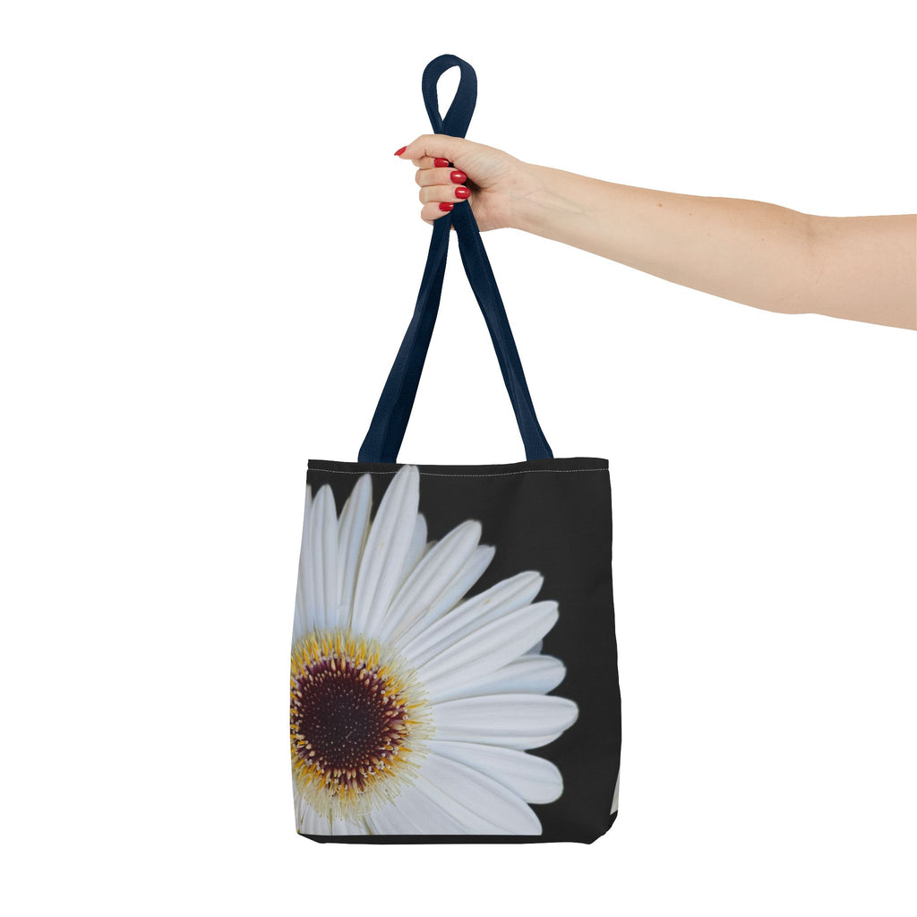 Daisy Corner Tote Bag — White Floral AOP Shopper