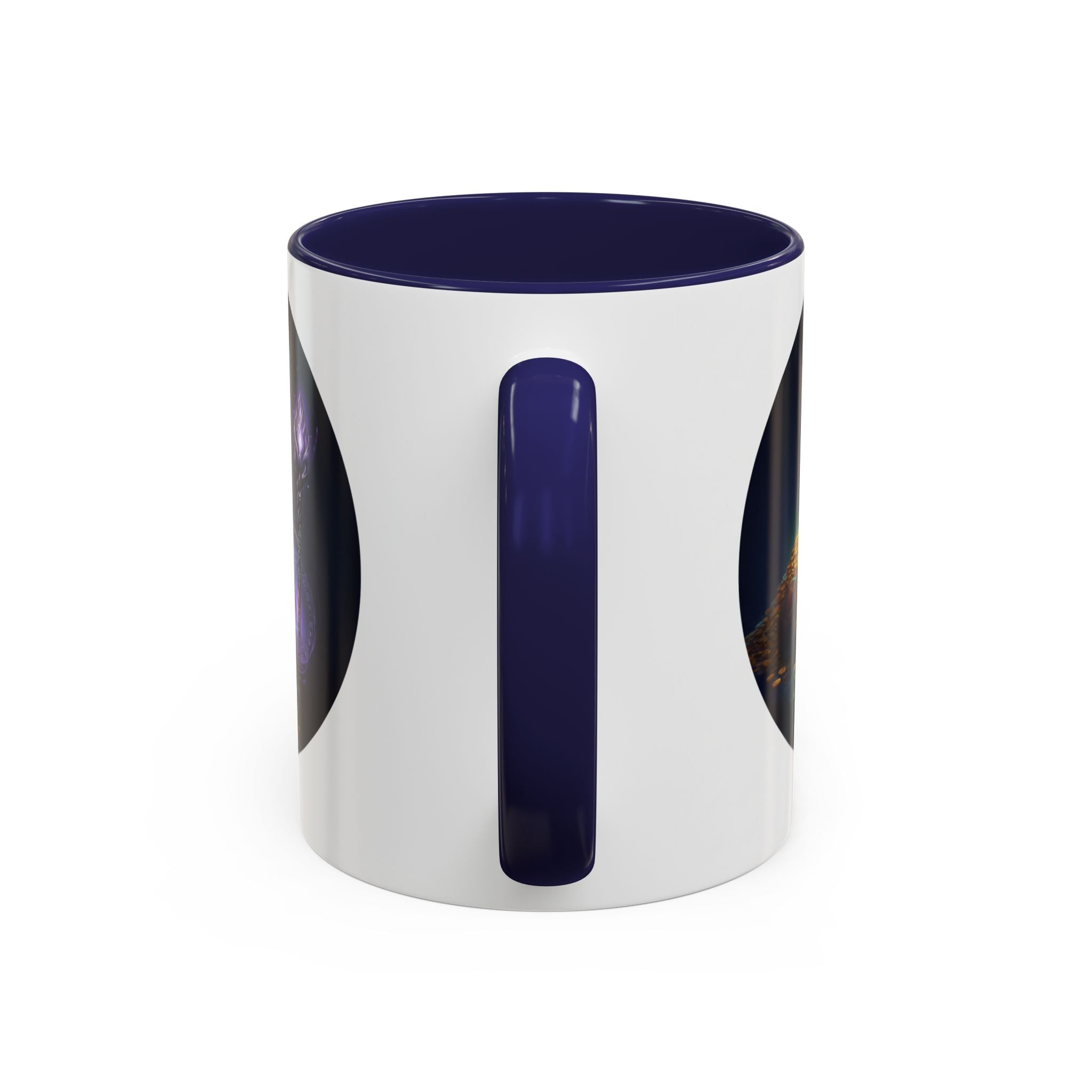 Magic Crown Coffee Mug — Fantasy Wizard Staff & Spilled Gold Accent Mug (11/15 oz)