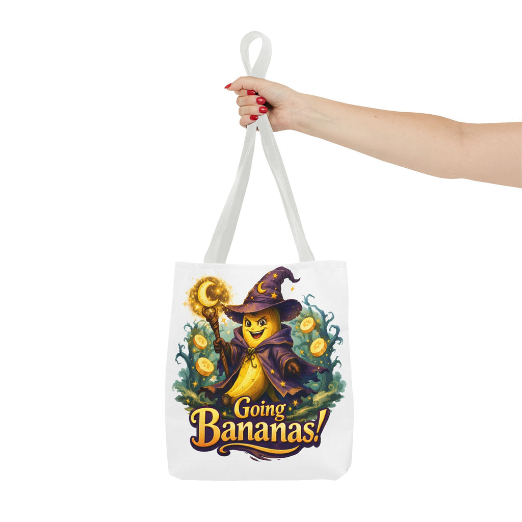 Going Bananas! Witch Banana Tote Bag — Cute Halloween Grocery & Trick-or-Treat Tote