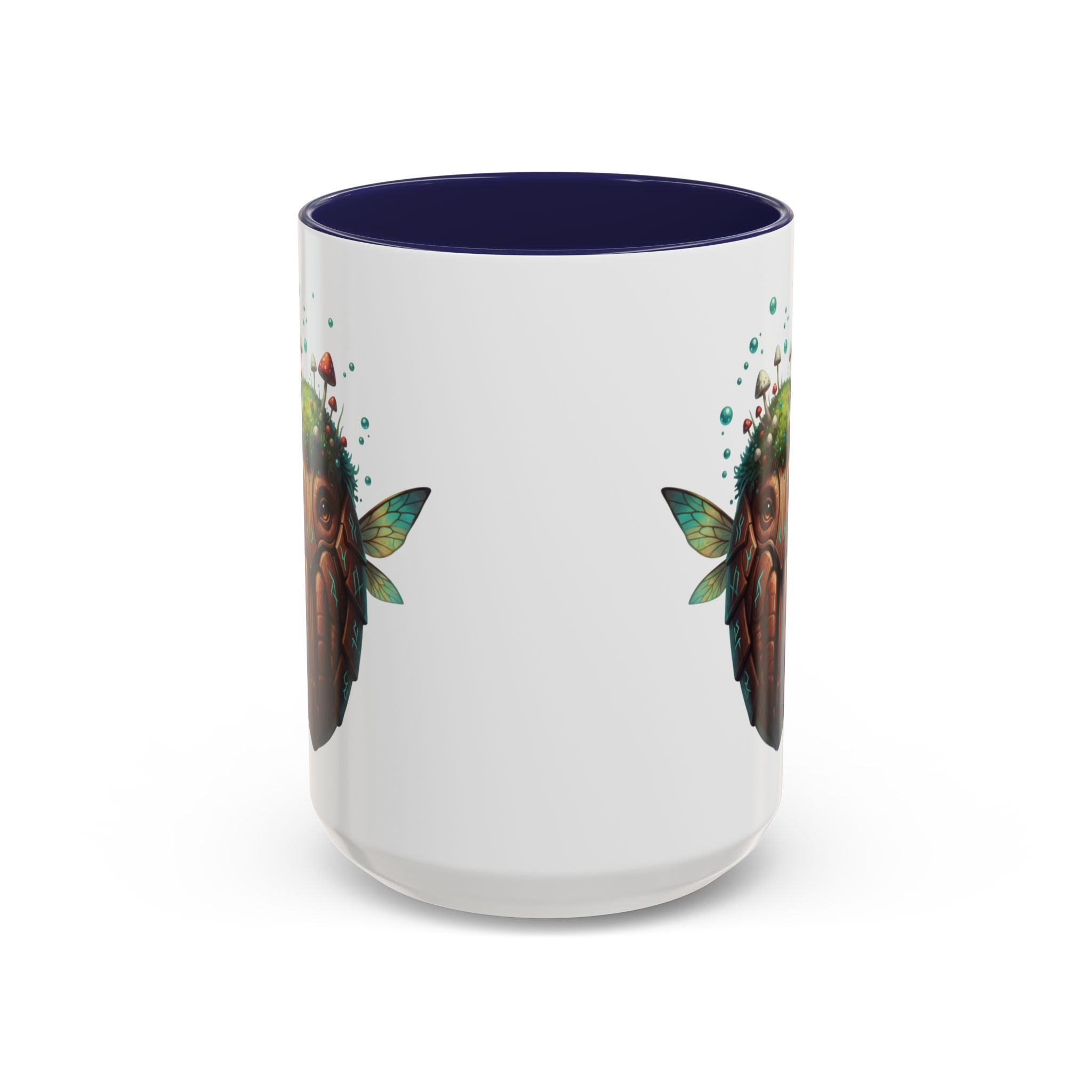 Mushroom Forest Mask Accent Coffee Mug — Fantasy Woodland Creature 11/15oz