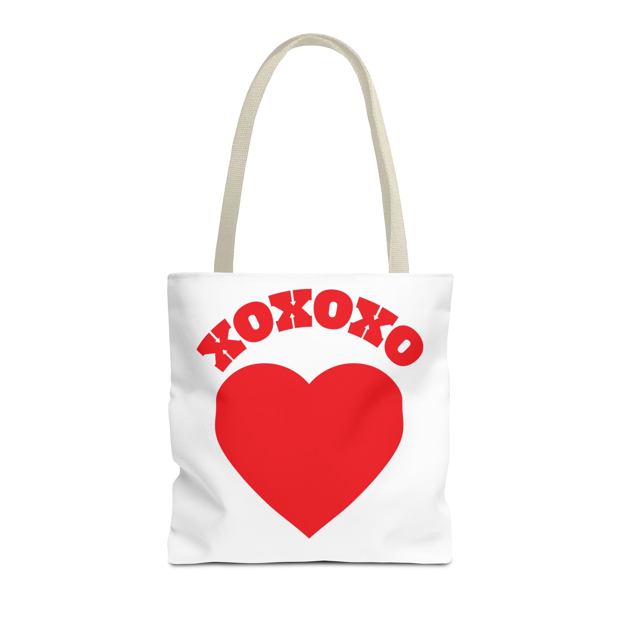 Valentine Heart 'XOXOXO' Tote Bag — Romantic Red Heart Canvas Tote for Valentine's Day