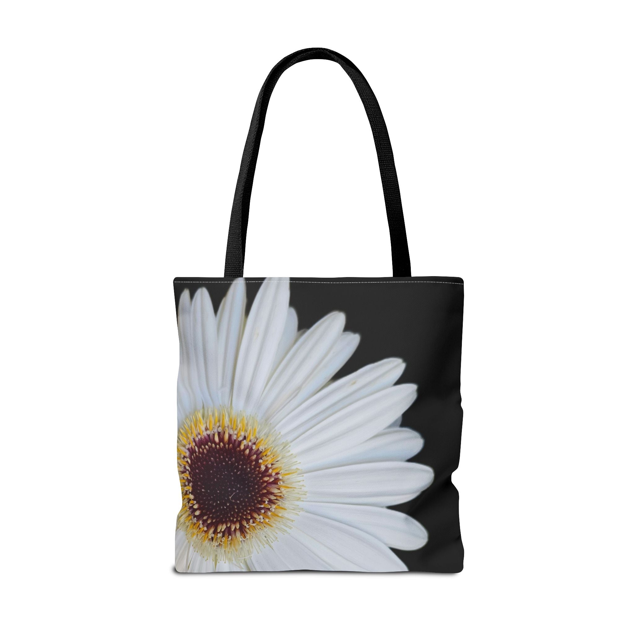 Daisy Corner Tote Bag — White Floral AOP Shopper
