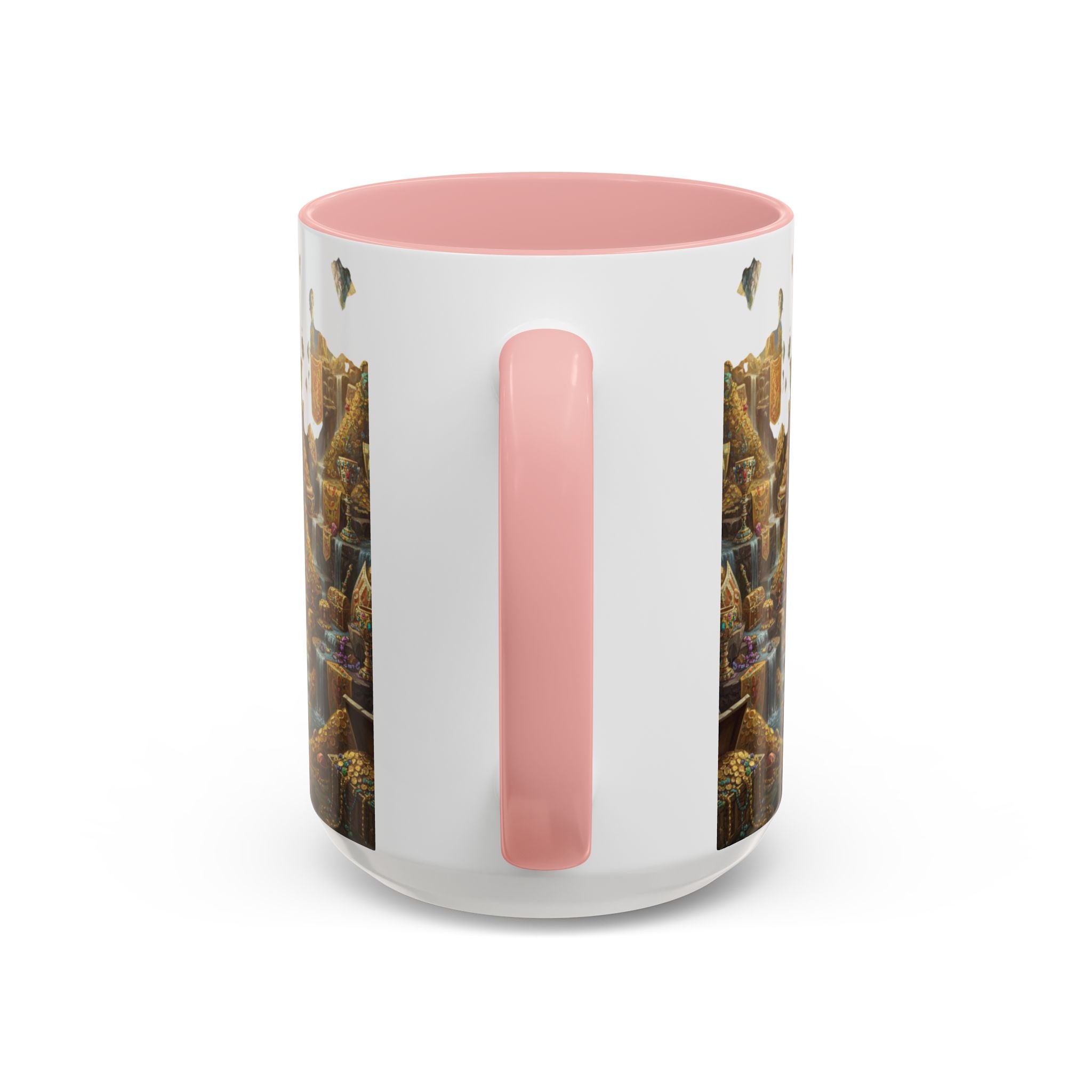 Dragon Hoard Accent Coffee Mug — Fantasy Treasure Landscape (11/15 oz)