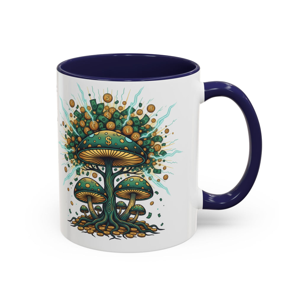 Accent Coffee Mug — 'Money Flows to Me Freely' Mushroom Abundance Design (11/15oz)
