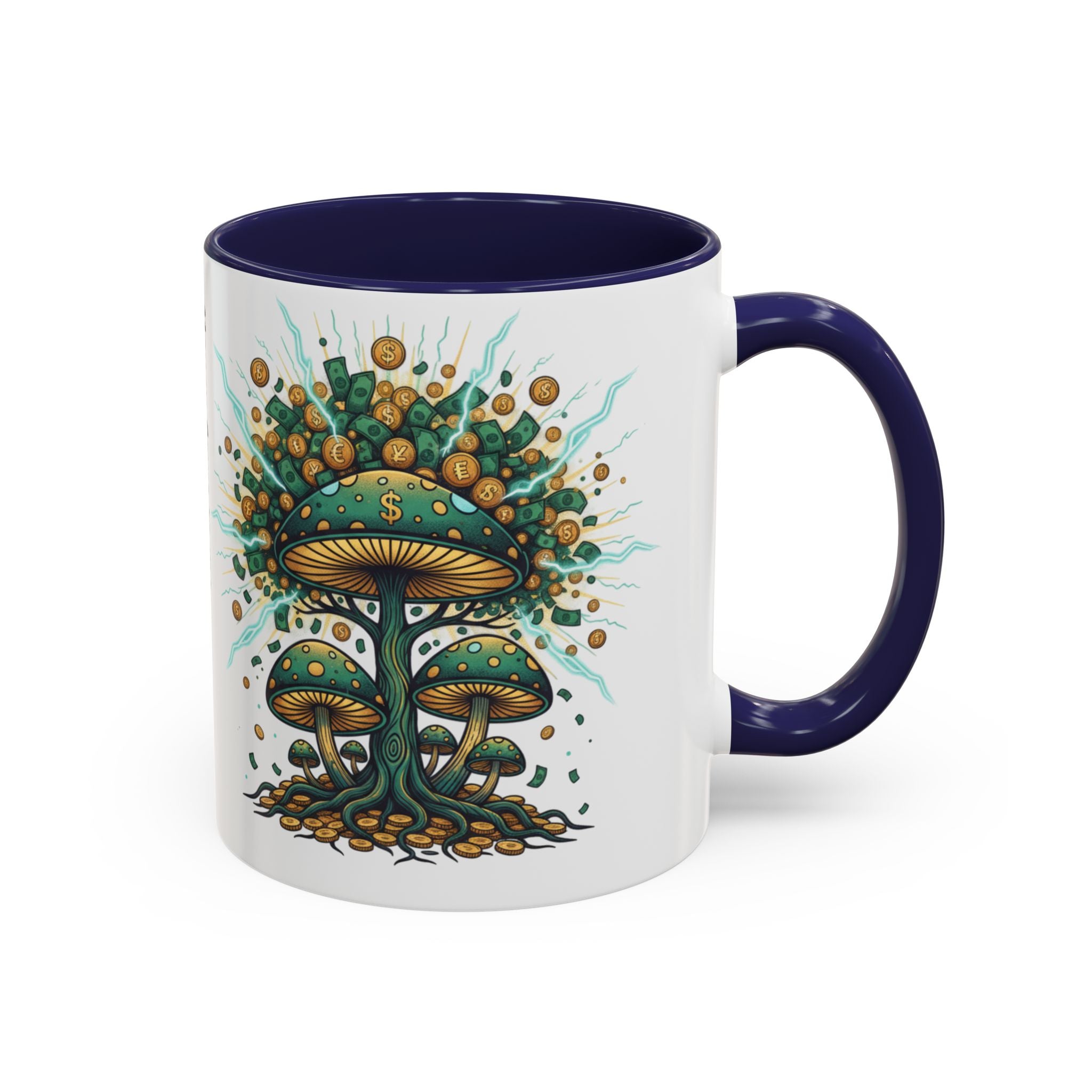 Accent Coffee Mug — 'Money Flows to Me Freely' Mushroom Abundance Design (11/15oz)