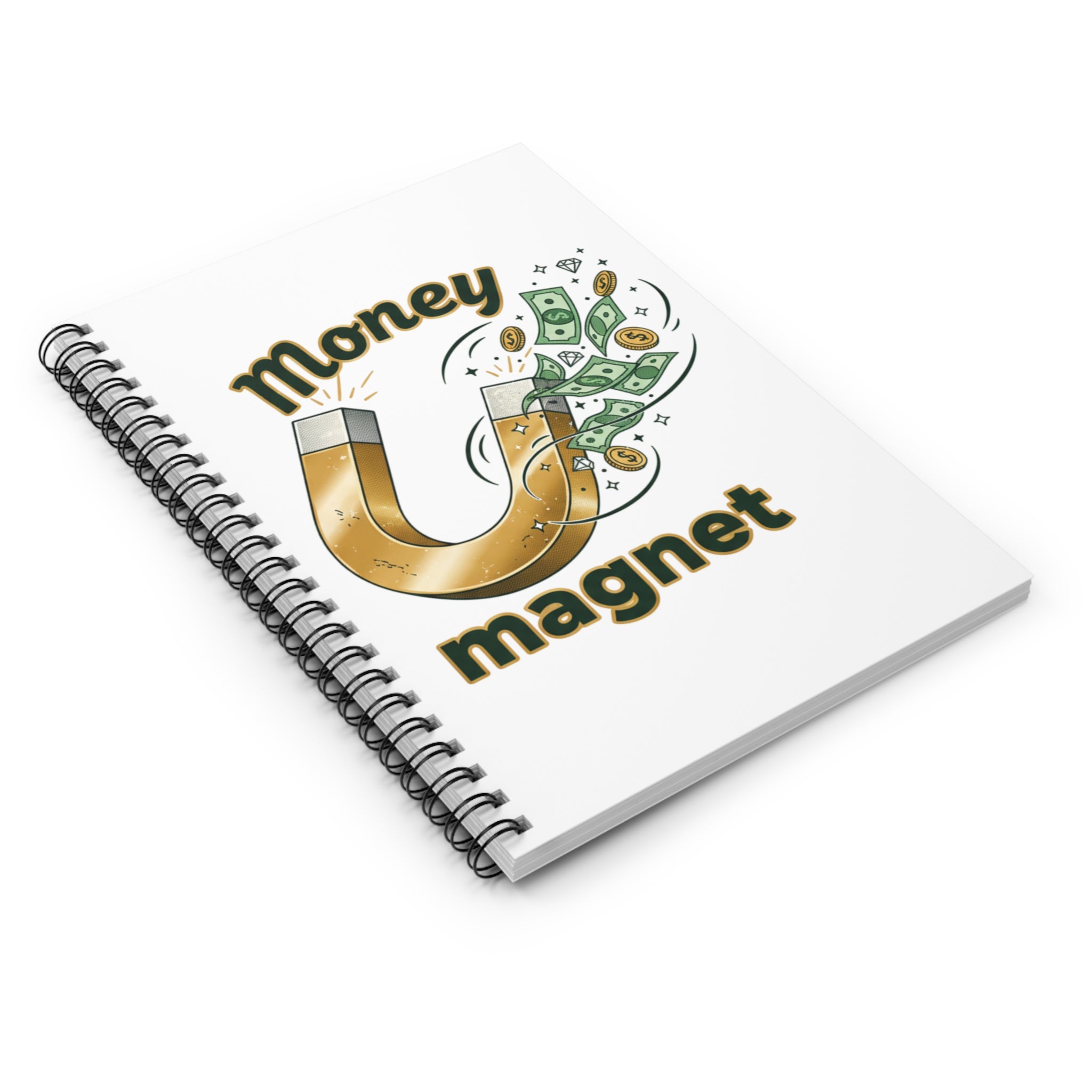 Money Magnet Spiral Notebook — Ruled Journal for Motivation & Finance Notes