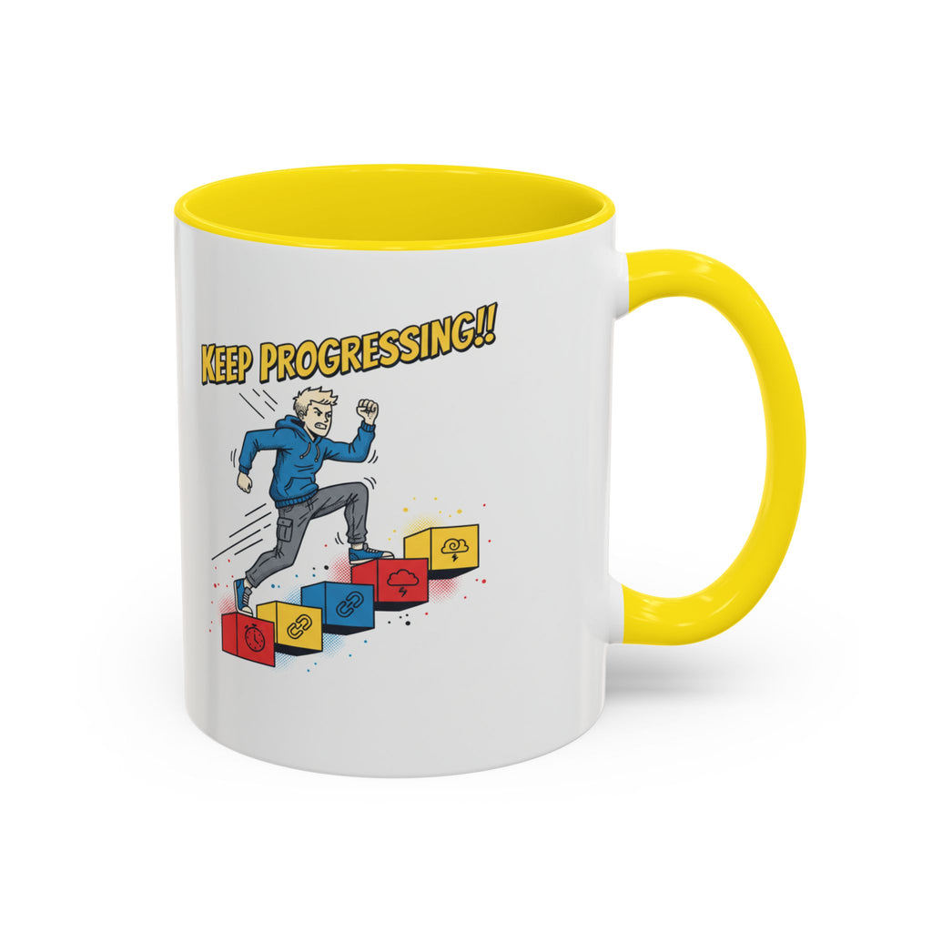Keep Progressing Coffee Mug — Motivational Accent Mug (11/15oz)