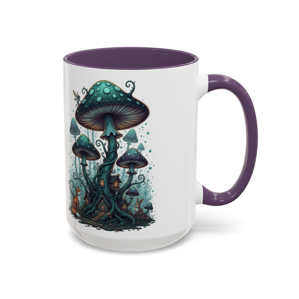 Enchanted Mushroom Cottage Coffee Mug — Fantasy Forest Accent Mug