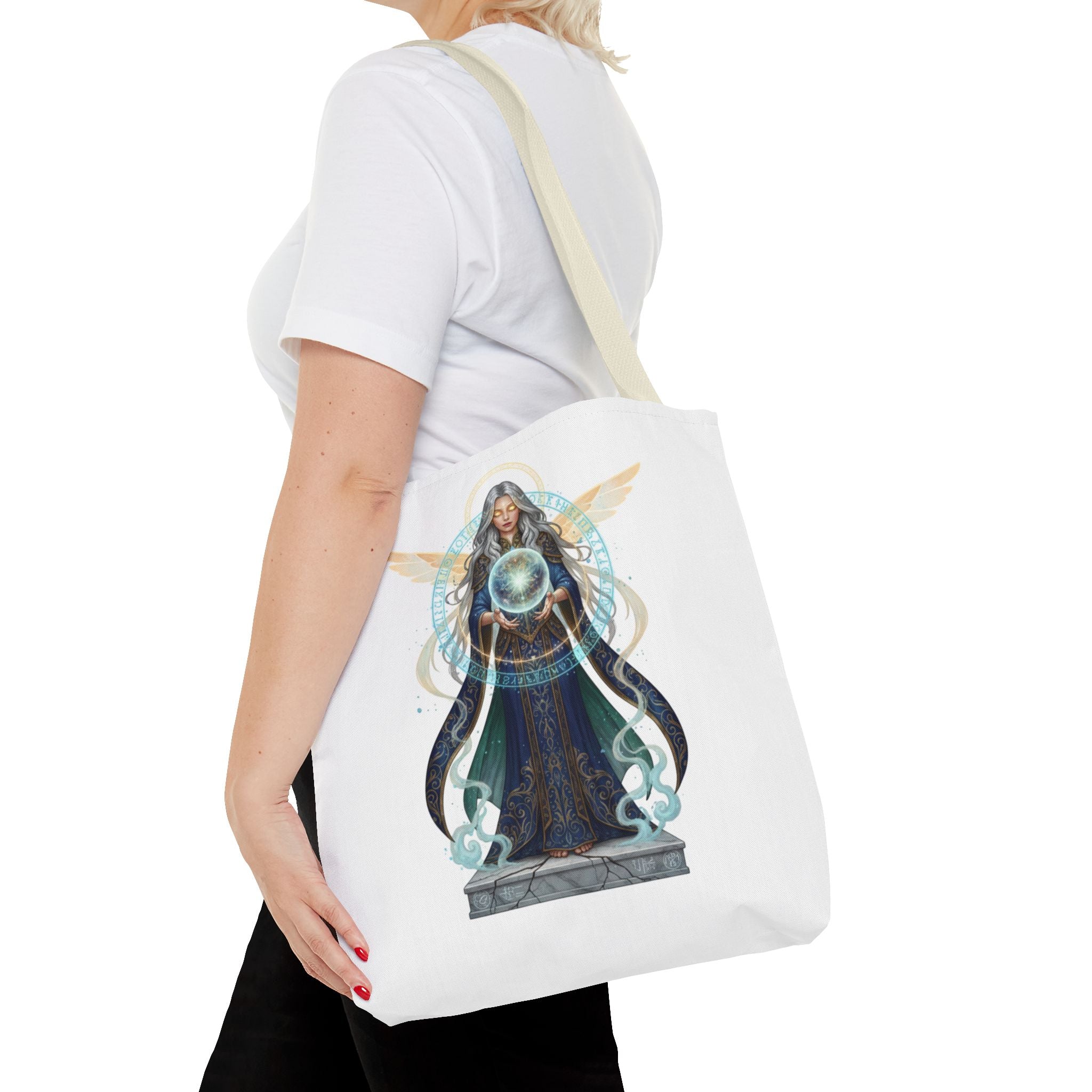 Mystic Oracle Tote Bag — Crystal Ball Seer Illustration