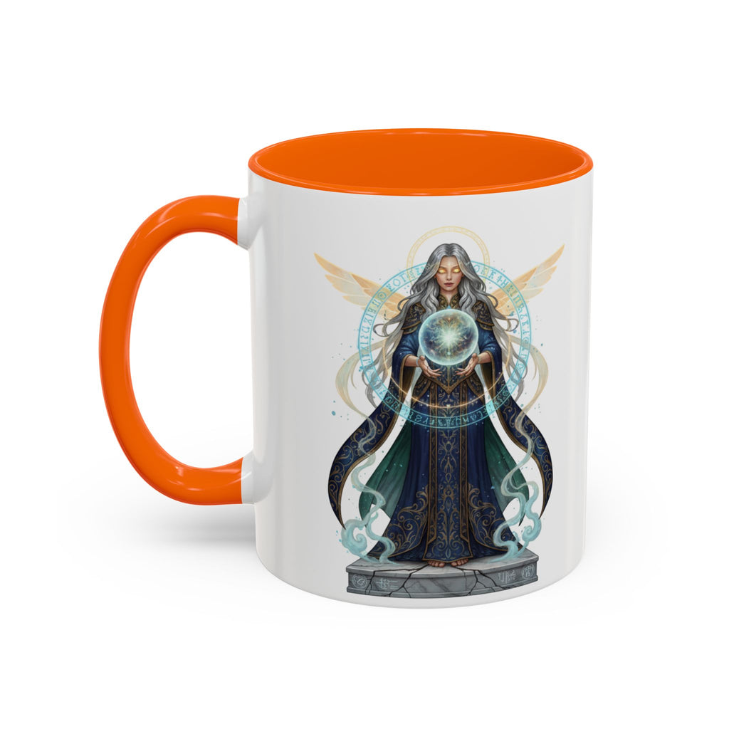 Mystic Oracle Coffee Mug — Woman with Crystal Ball Accent Mug