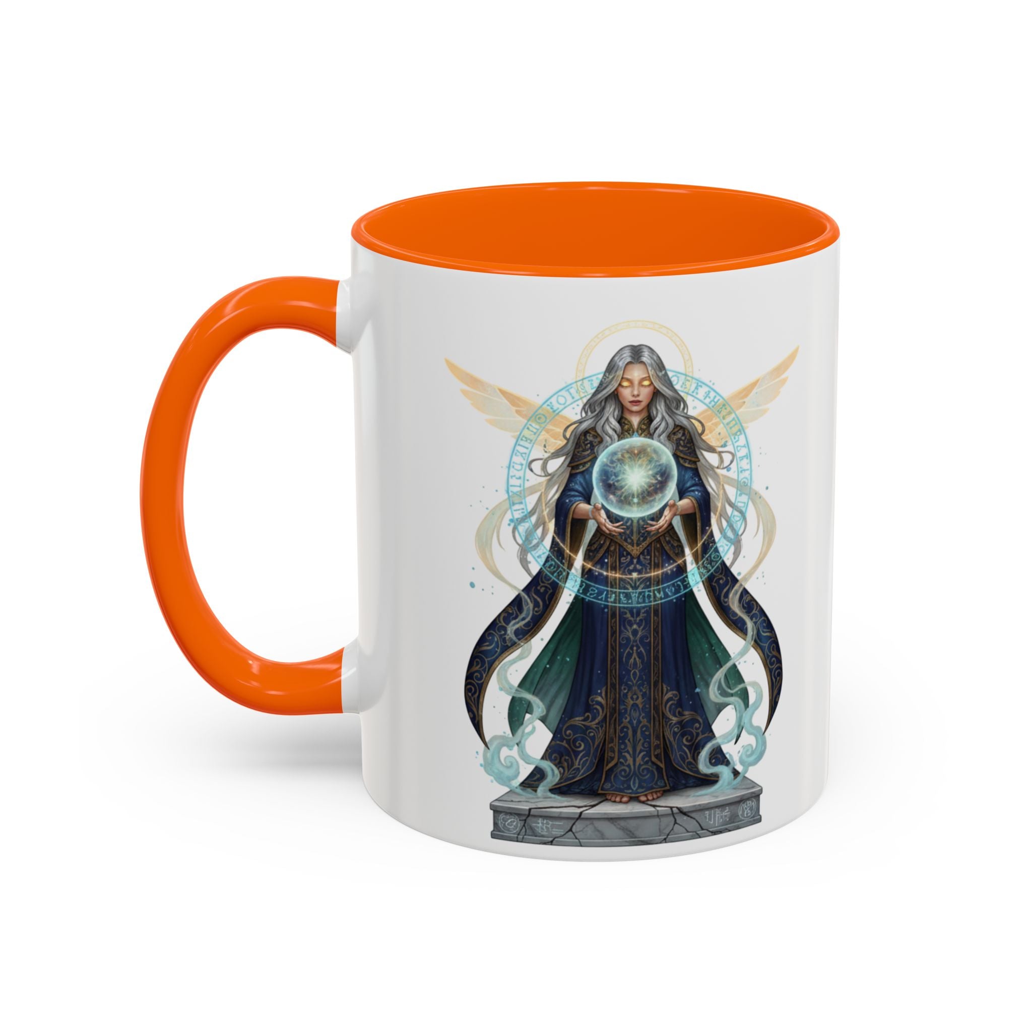 Mystic Oracle Coffee Mug — Woman with Crystal Ball Accent Mug