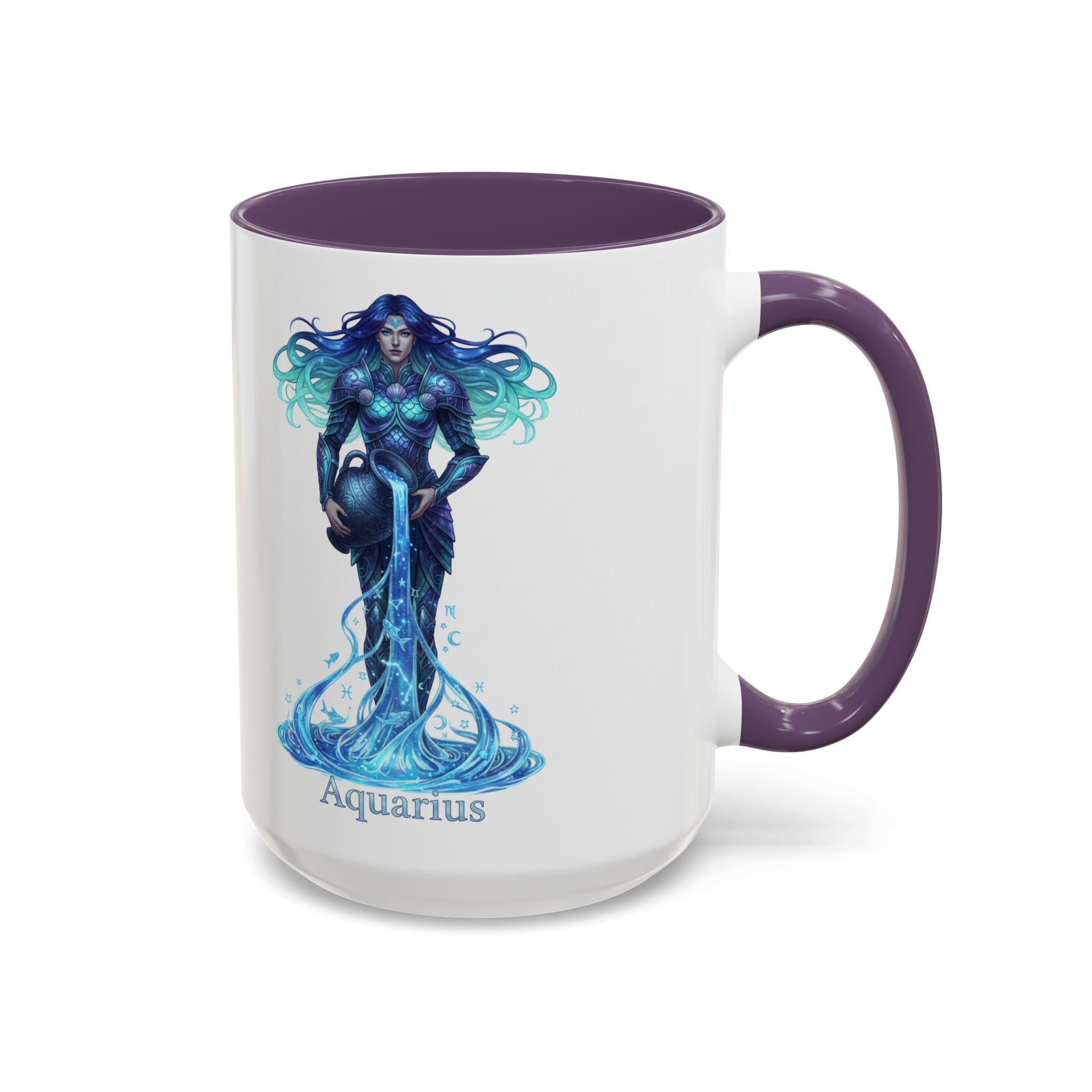 Aquarius Zodiac Coffee Mug — Water Bearer Astrology Accent Mug