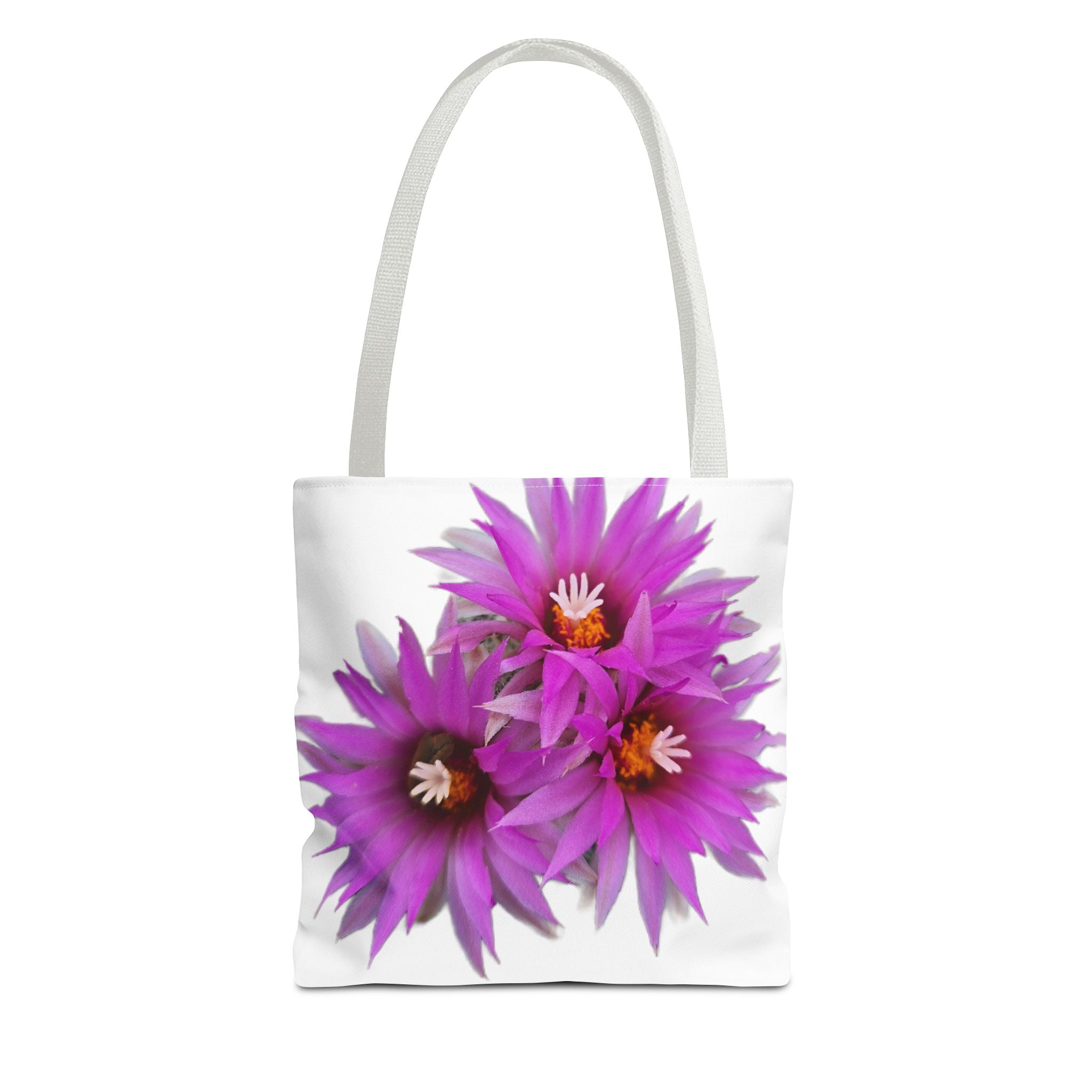 Pink Cactus Flower Tote Bag — Vibrant Desert Floral All-Over Print Tote