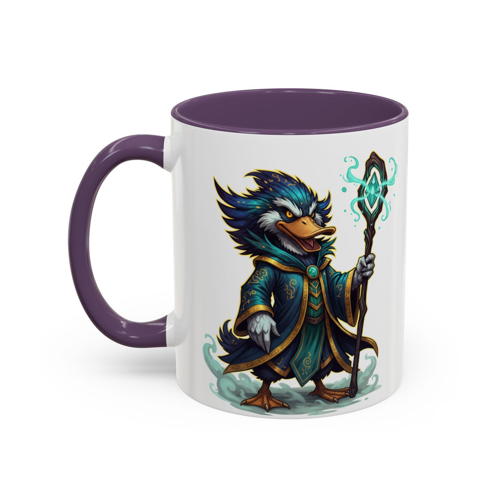Mage Duck Coffee Mug — Fantasy Wizard Duck Illustration Accent Mug (11/15oz)