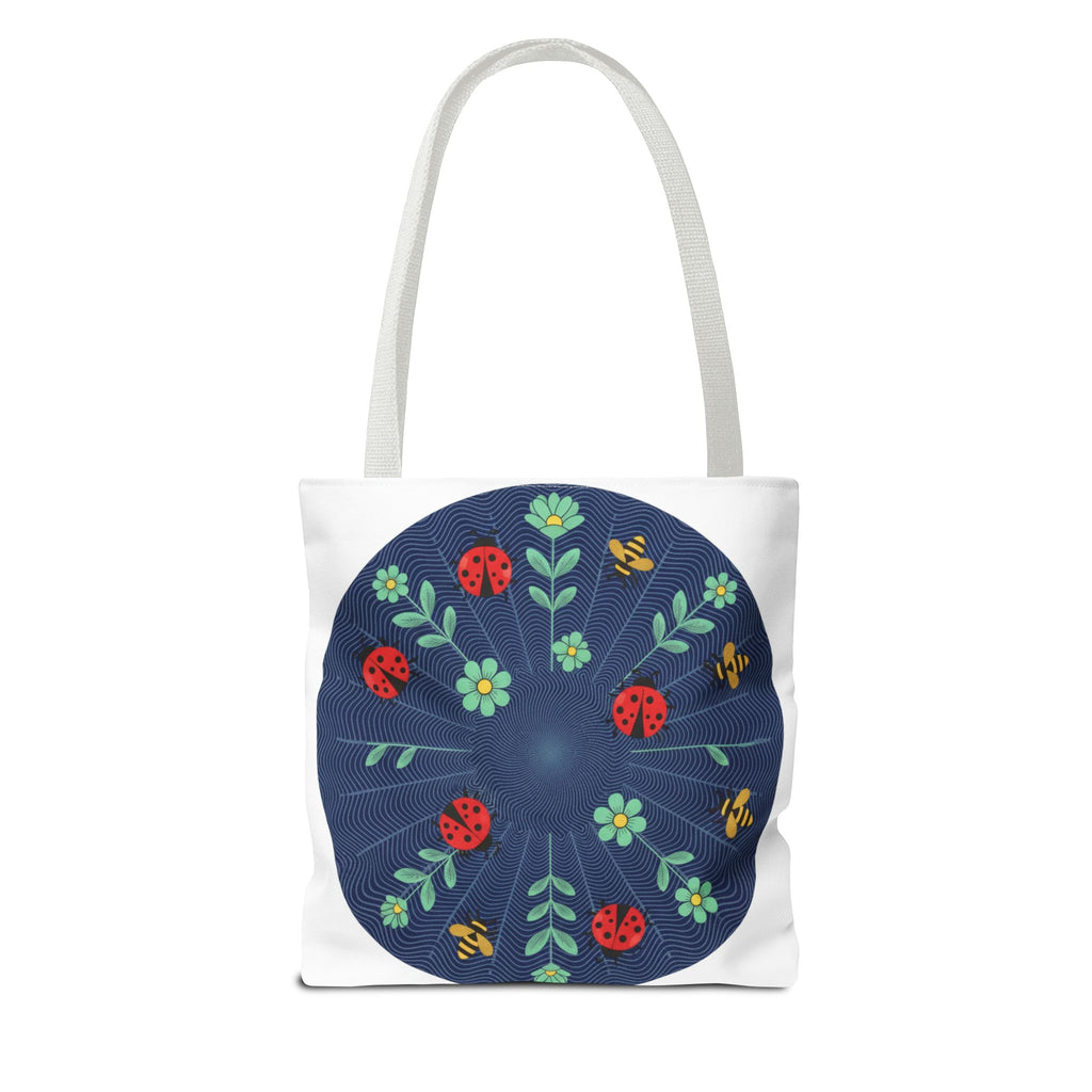 Ladybug Garden Tote Bag — Floral Circular Print AOP Tote