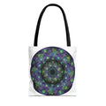 Mystic Mandala Tote Bag — Purple Green Spiral All-Over Print