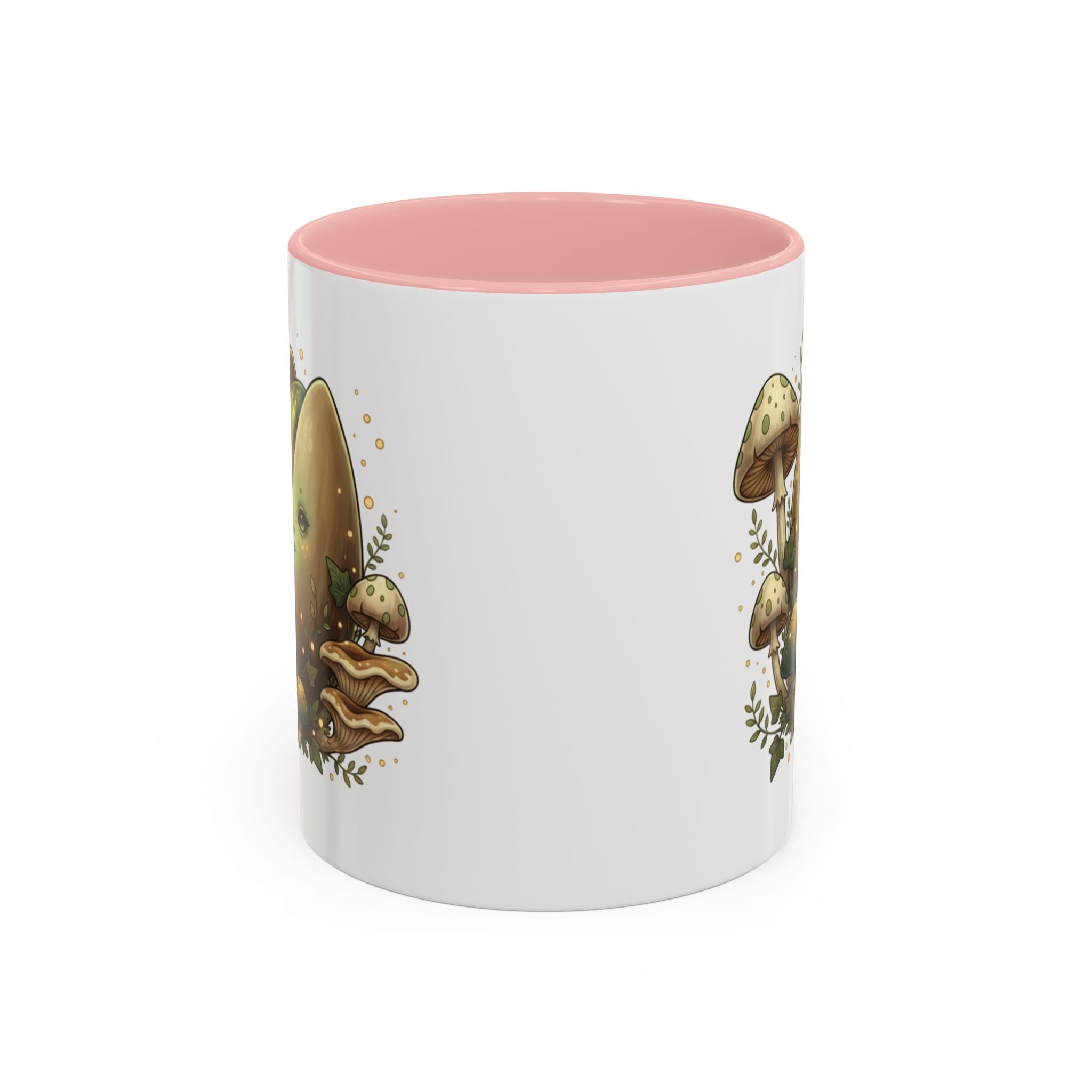 Mushroom Forest Accent Coffee Mug — Cute Woodland Fungi Design (11/15oz)
