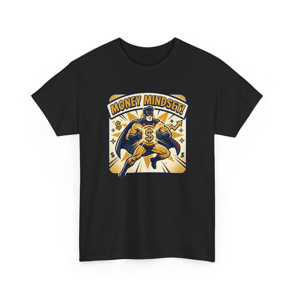 Money Mindset Tee — Retro Superhero Cash Graphic T-Shirt
