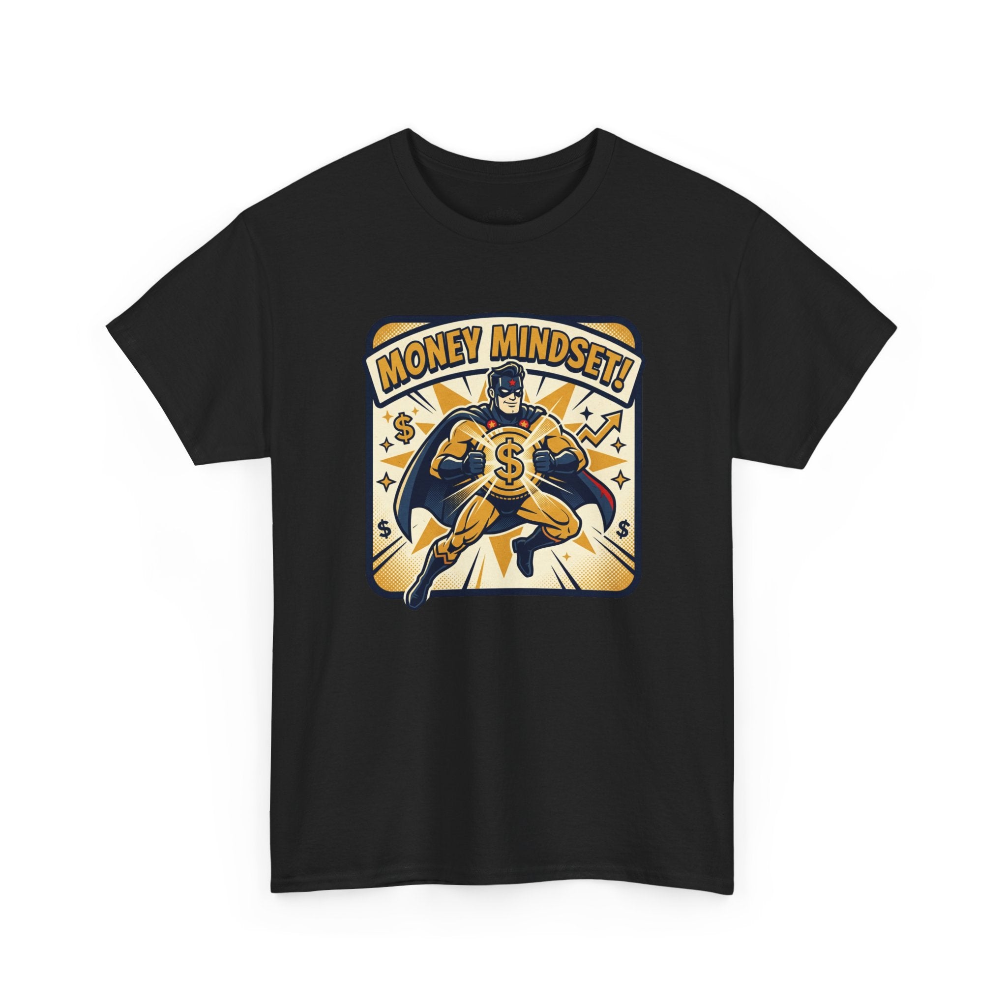 Money Mindset Tee — Retro Superhero Cash Graphic T-Shirt