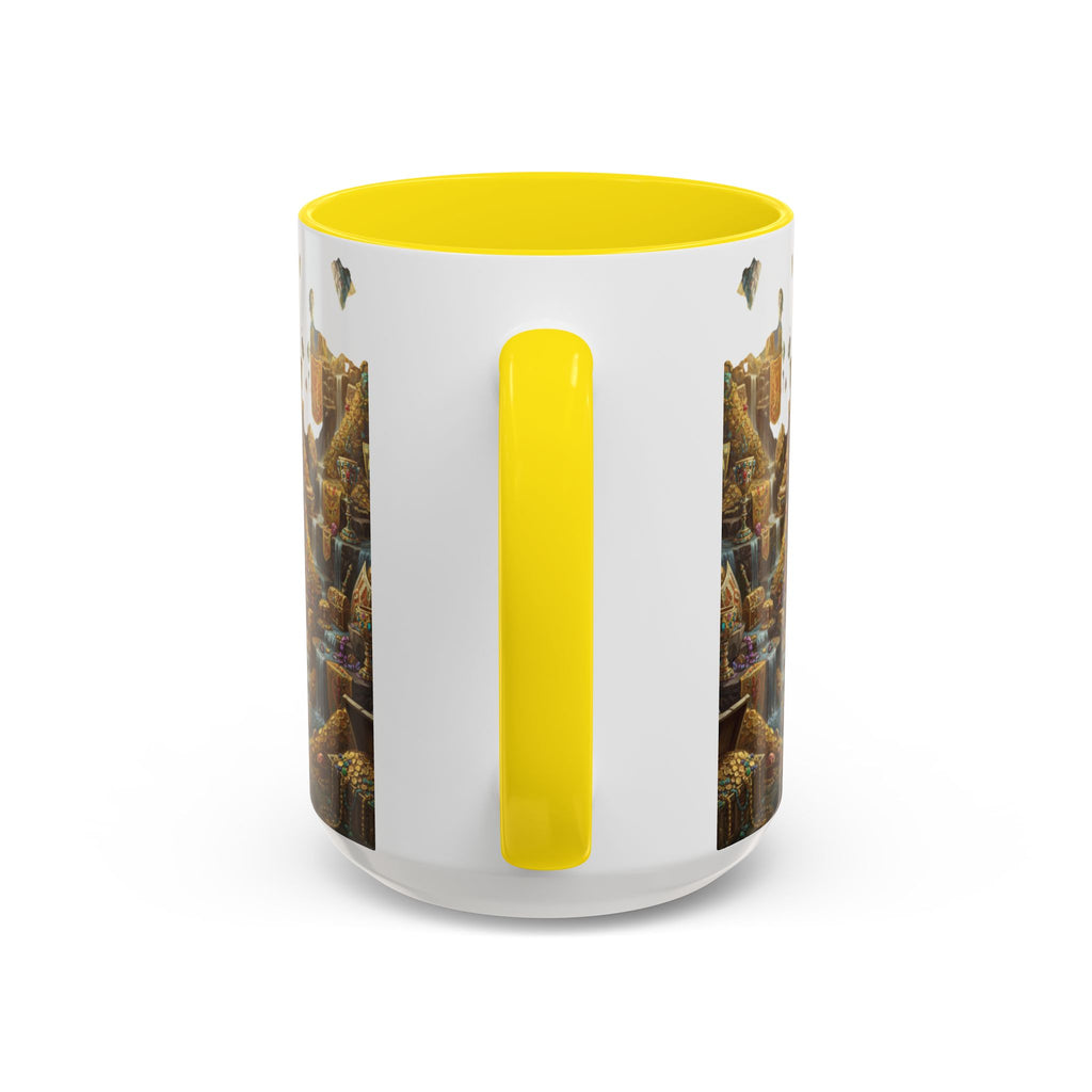 Dragon Hoard Accent Coffee Mug — Fantasy Treasure Landscape (11/15 oz)