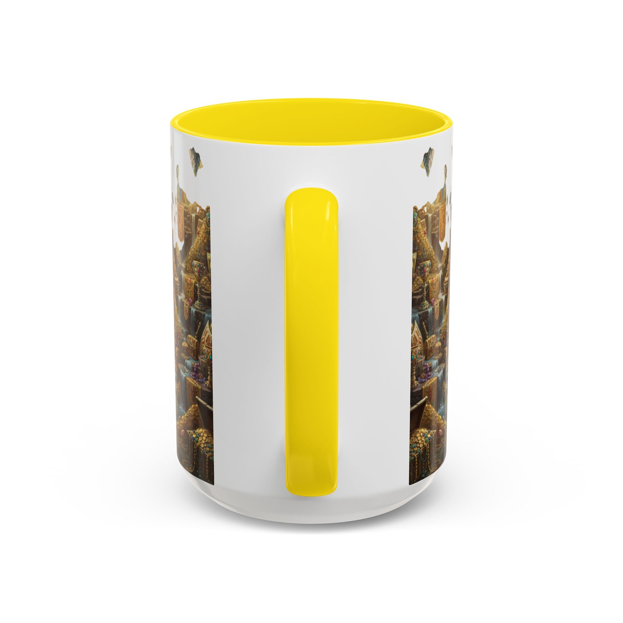 Dragon Hoard Accent Coffee Mug — Fantasy Treasure Landscape (11/15 oz)