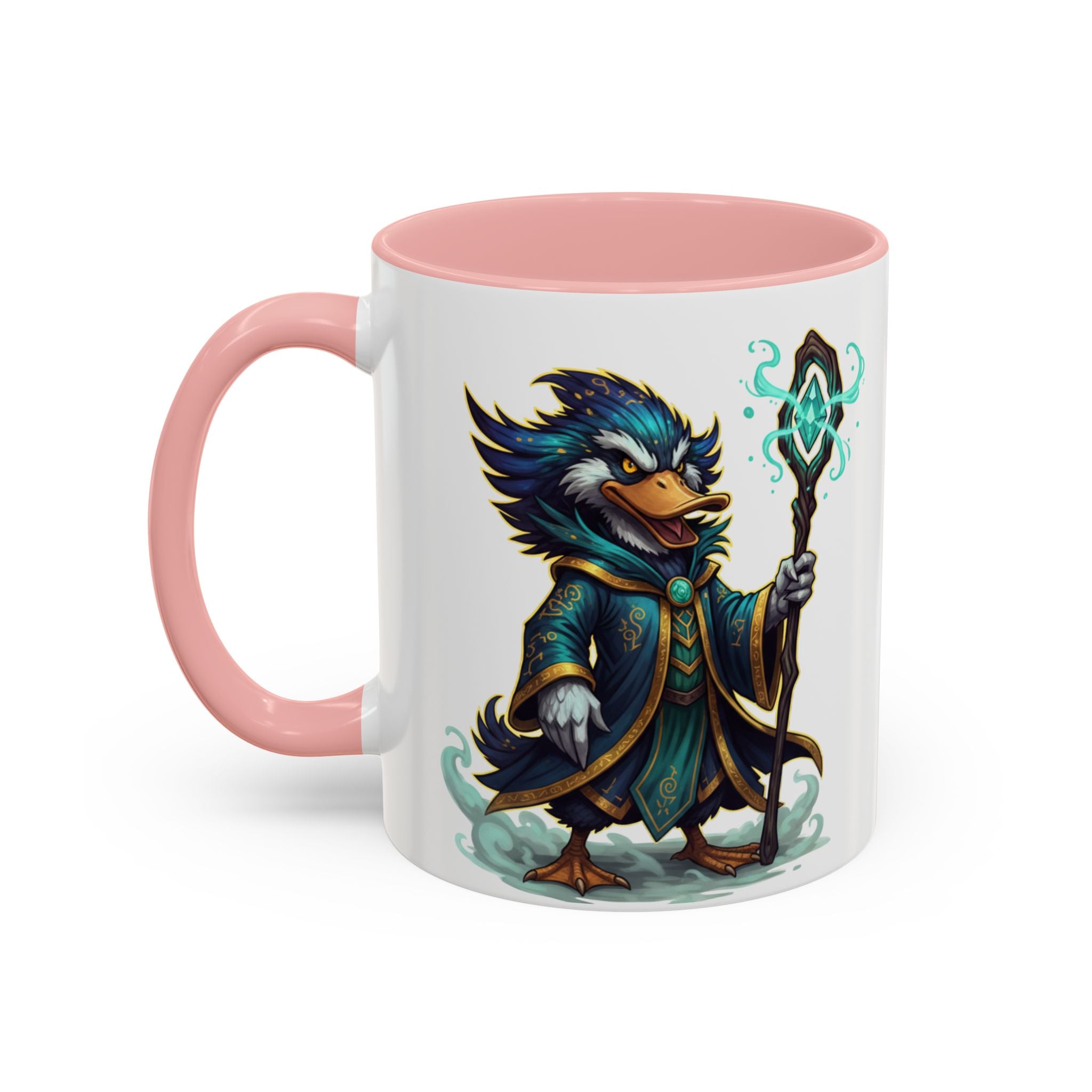 Mage Duck Coffee Mug — Fantasy Wizard Duck Illustration Accent Mug (11/15oz)