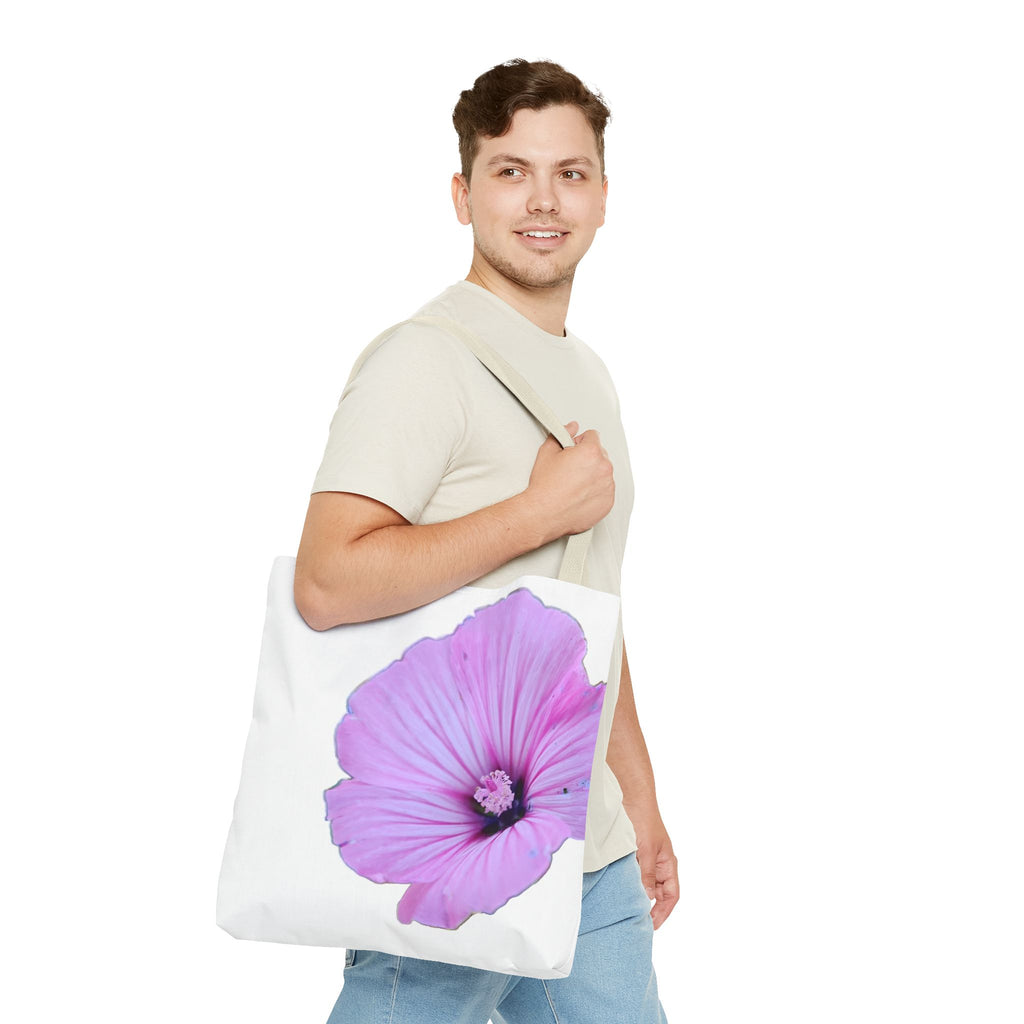Floral Pink Hibiscus Tote Bag — Large Botanical Beach & Market Tote