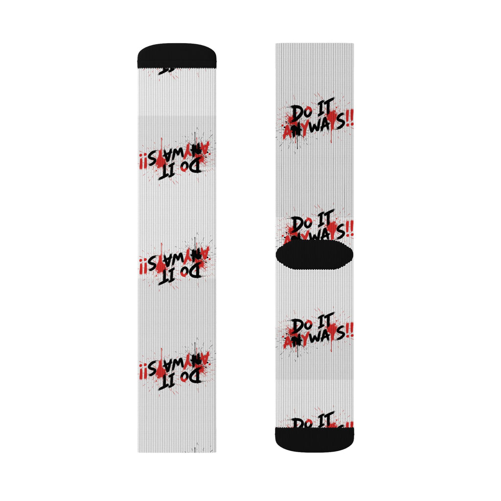Sublimation Socks - “Do It Always!!” Graphic Athletic Crew Socks