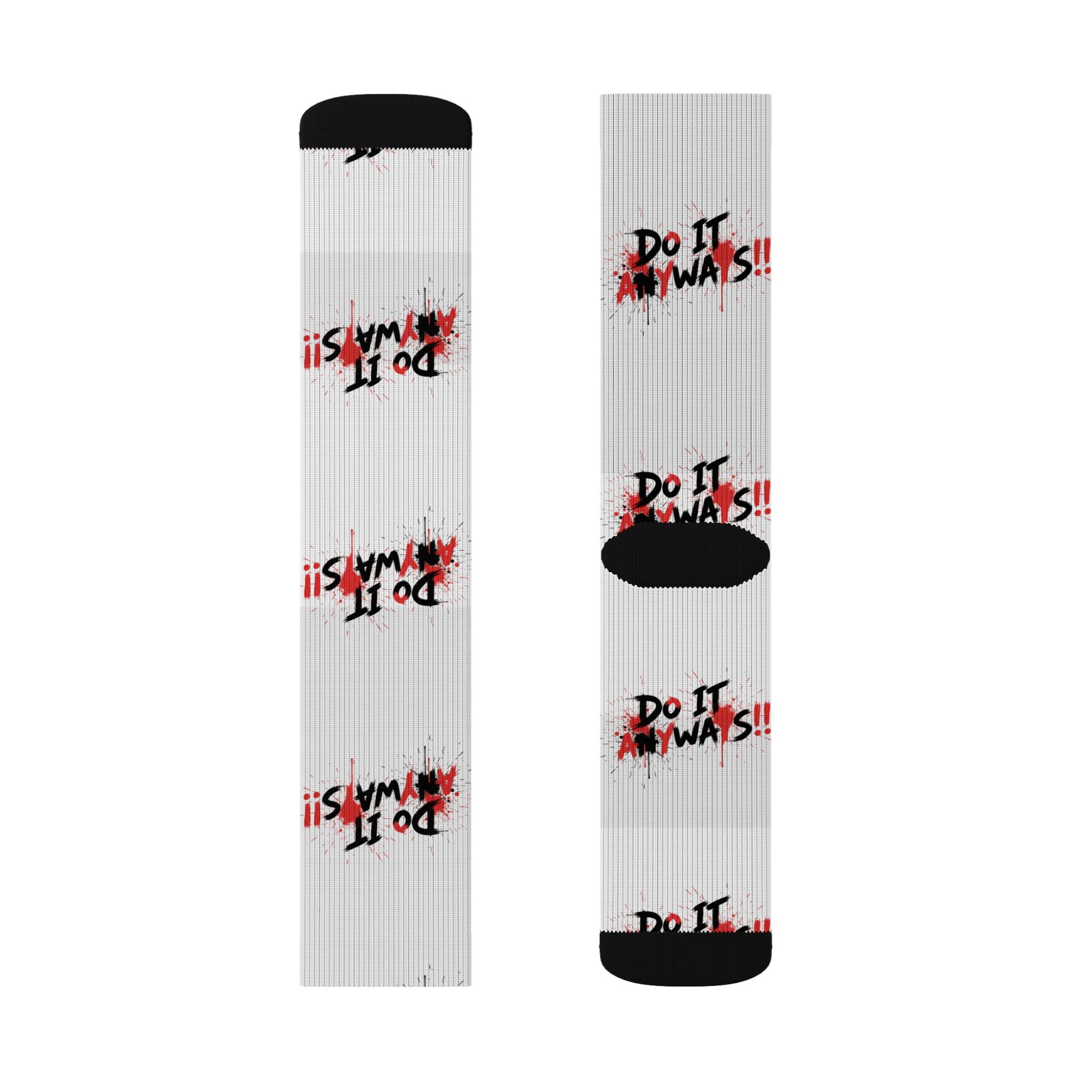 Sublimation Socks - “Do It Always!!” Graphic Athletic Crew Socks