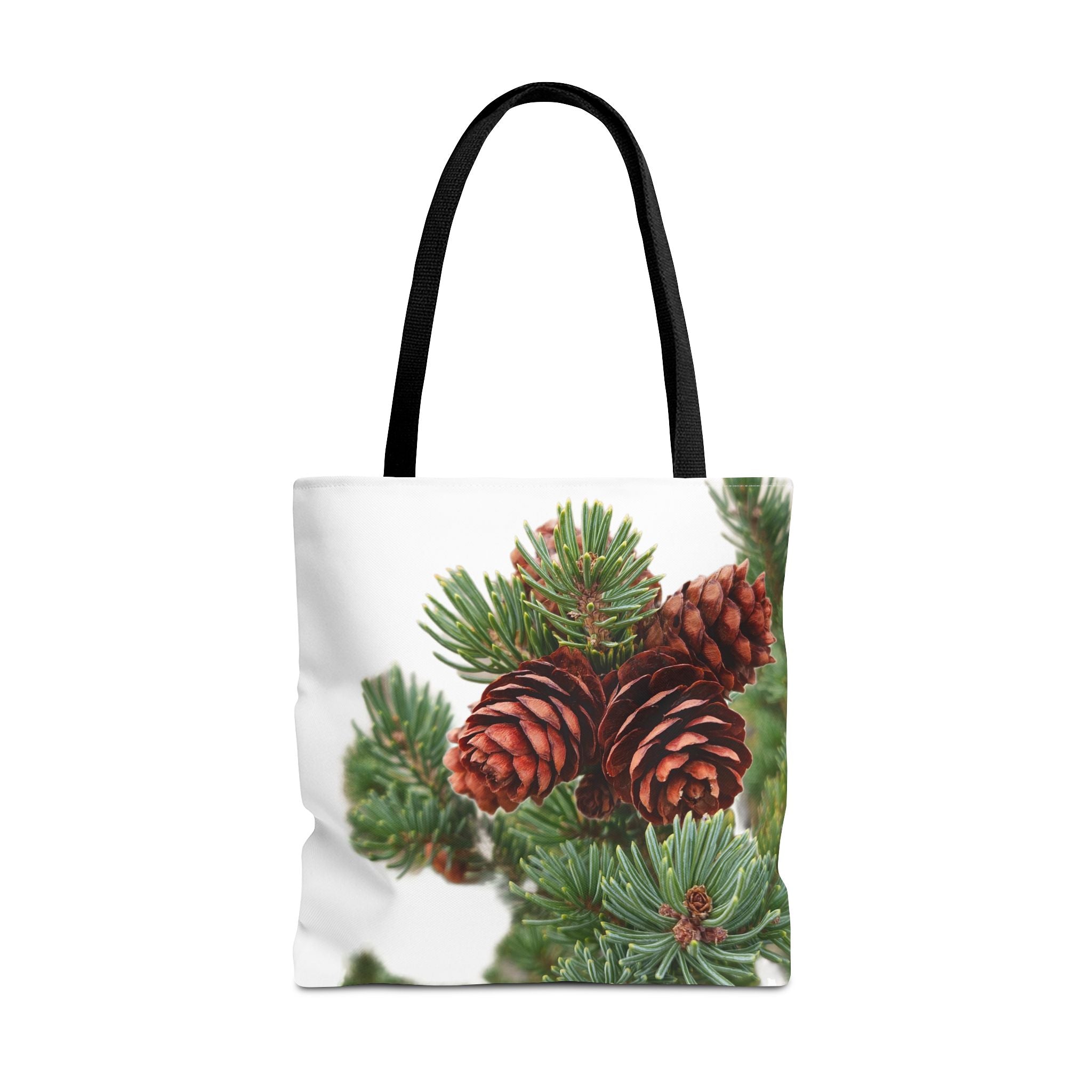 Pinecone Winter Tote Bag — Botanical Evergreen Holiday Market Bag
