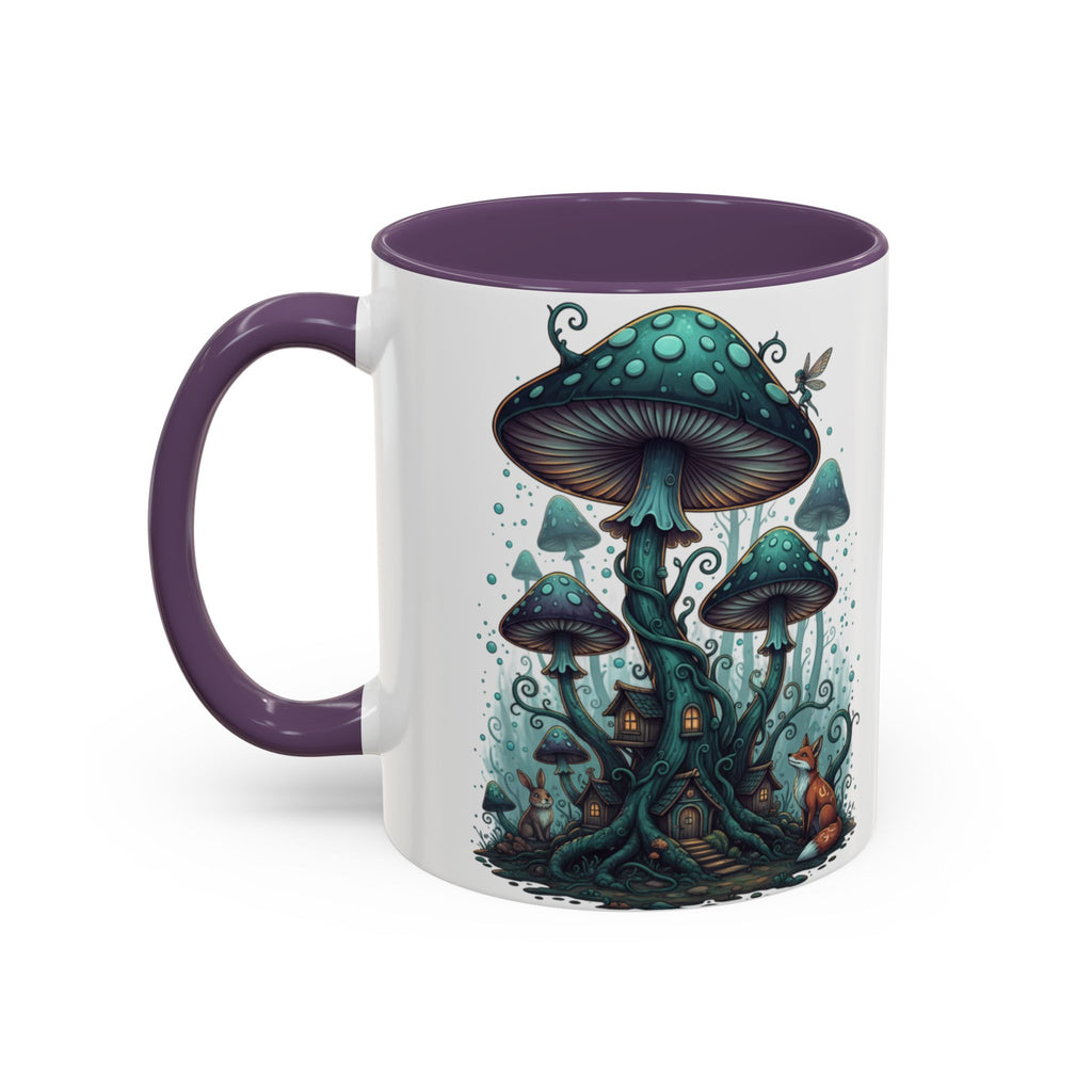 Enchanted Mushroom Cottage Coffee Mug — Fantasy Forest Accent Mug