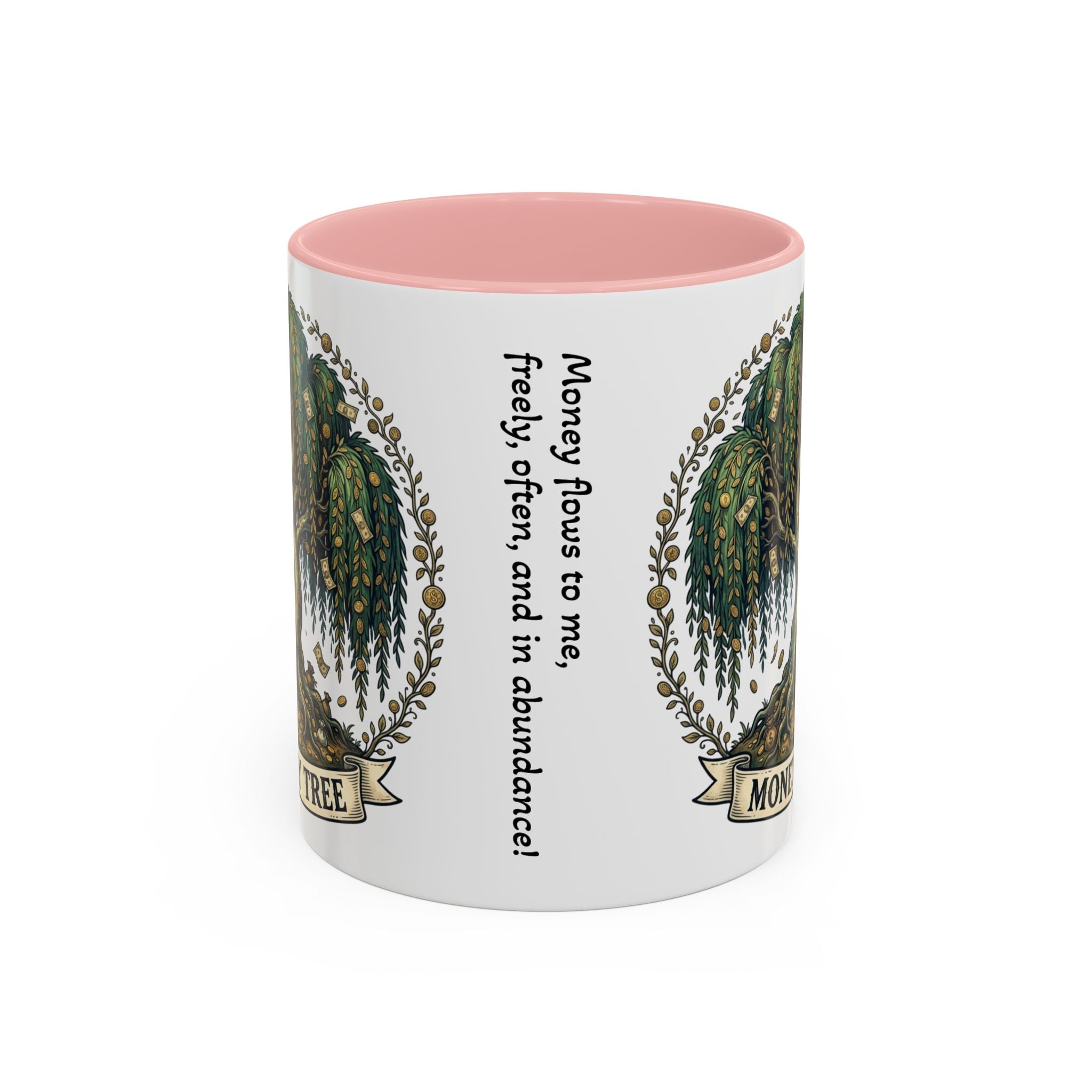 Money Tree Accent Coffee Mug — Inspirational 11/15oz Ceramic Mug with "Money Tree" Design