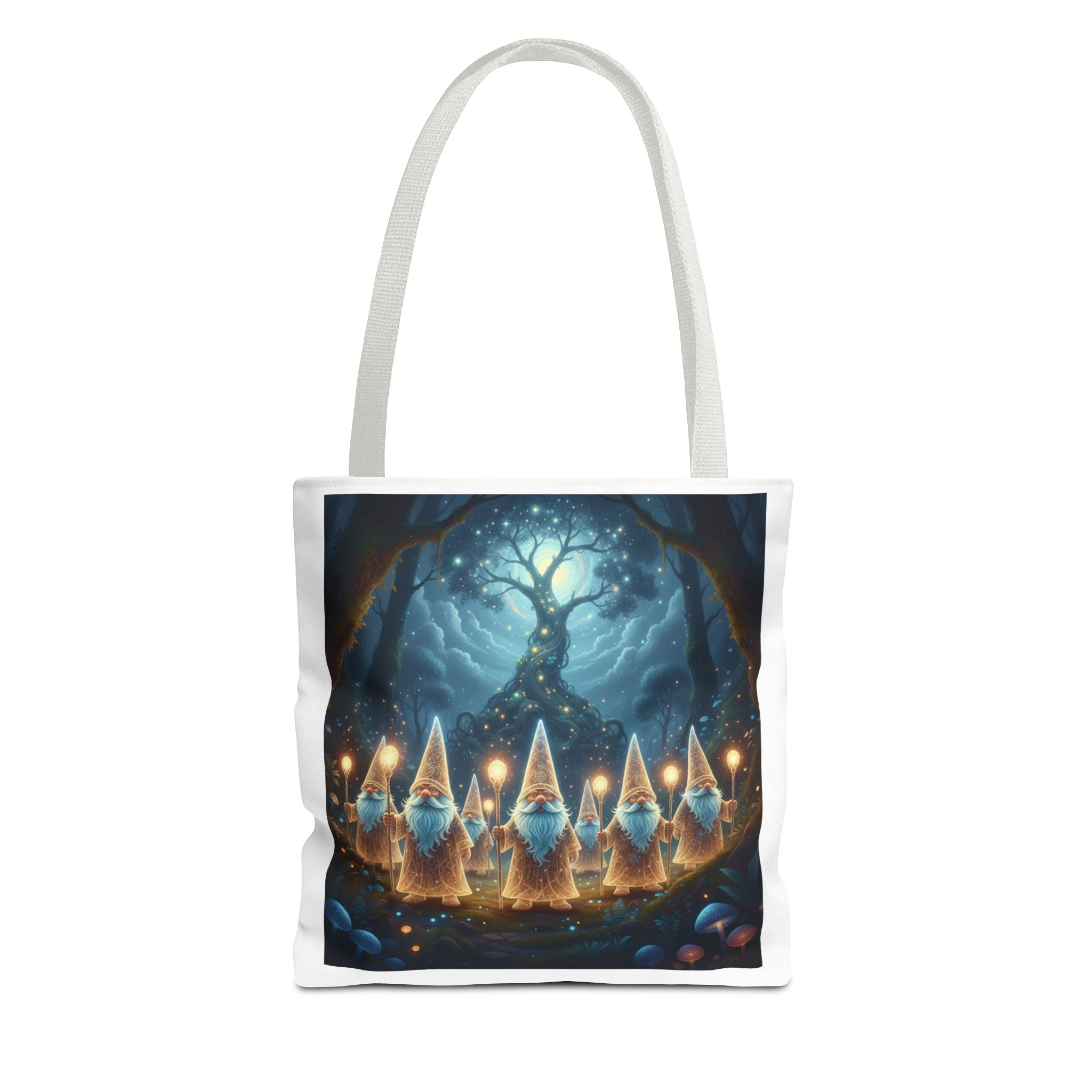 Mystical Gnome Forest Tote Bag — Candlelight Woodland Magic AOP