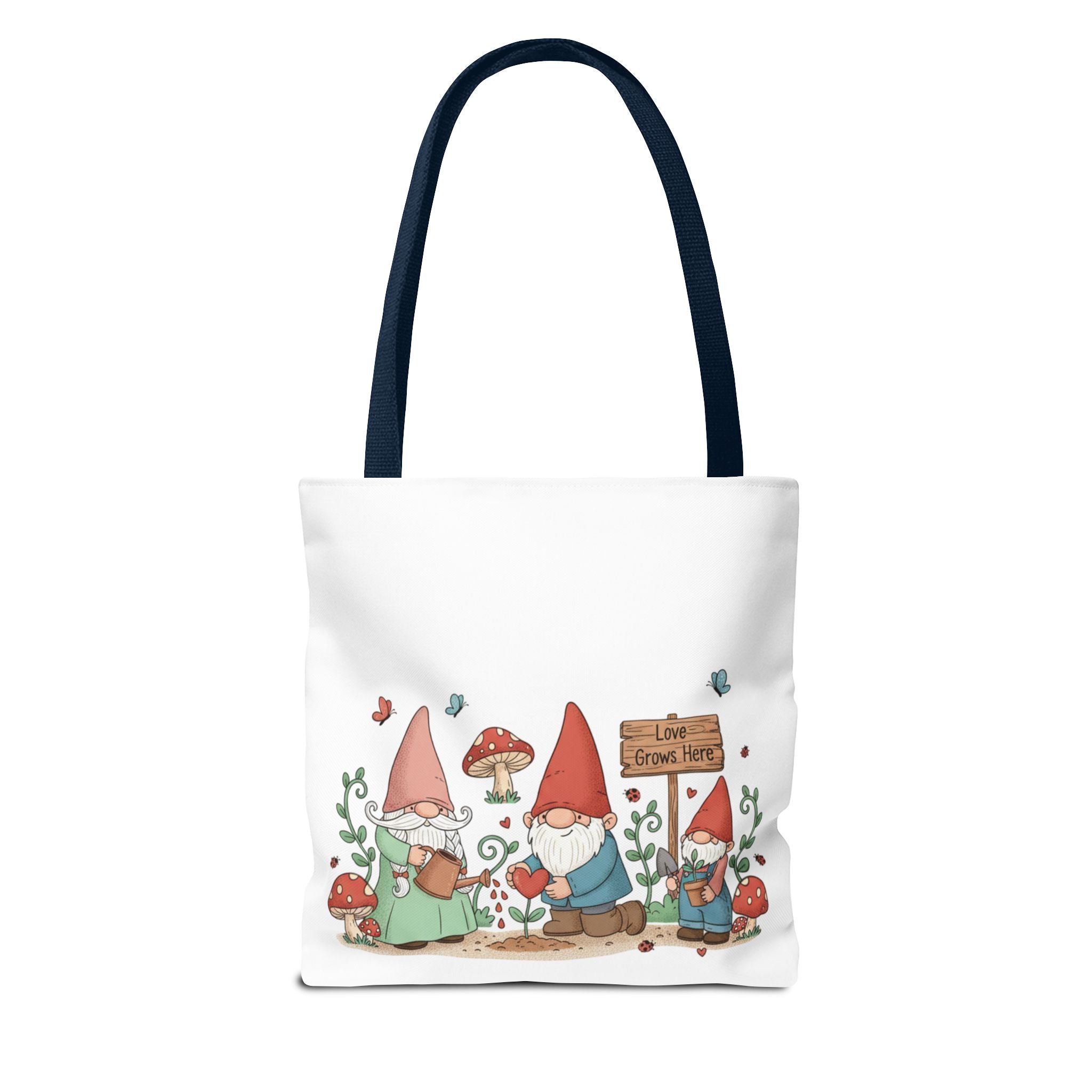 Gnome Garden Tote Bag – Cute Mushroom Gnomes All-Over Print