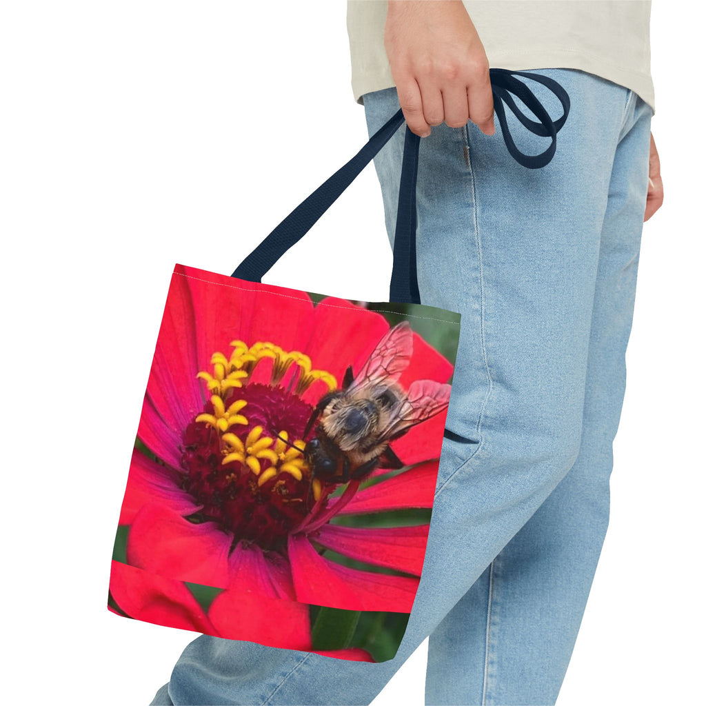 Floral Bee Tote Bag — Red Zinnia Garden Shopper