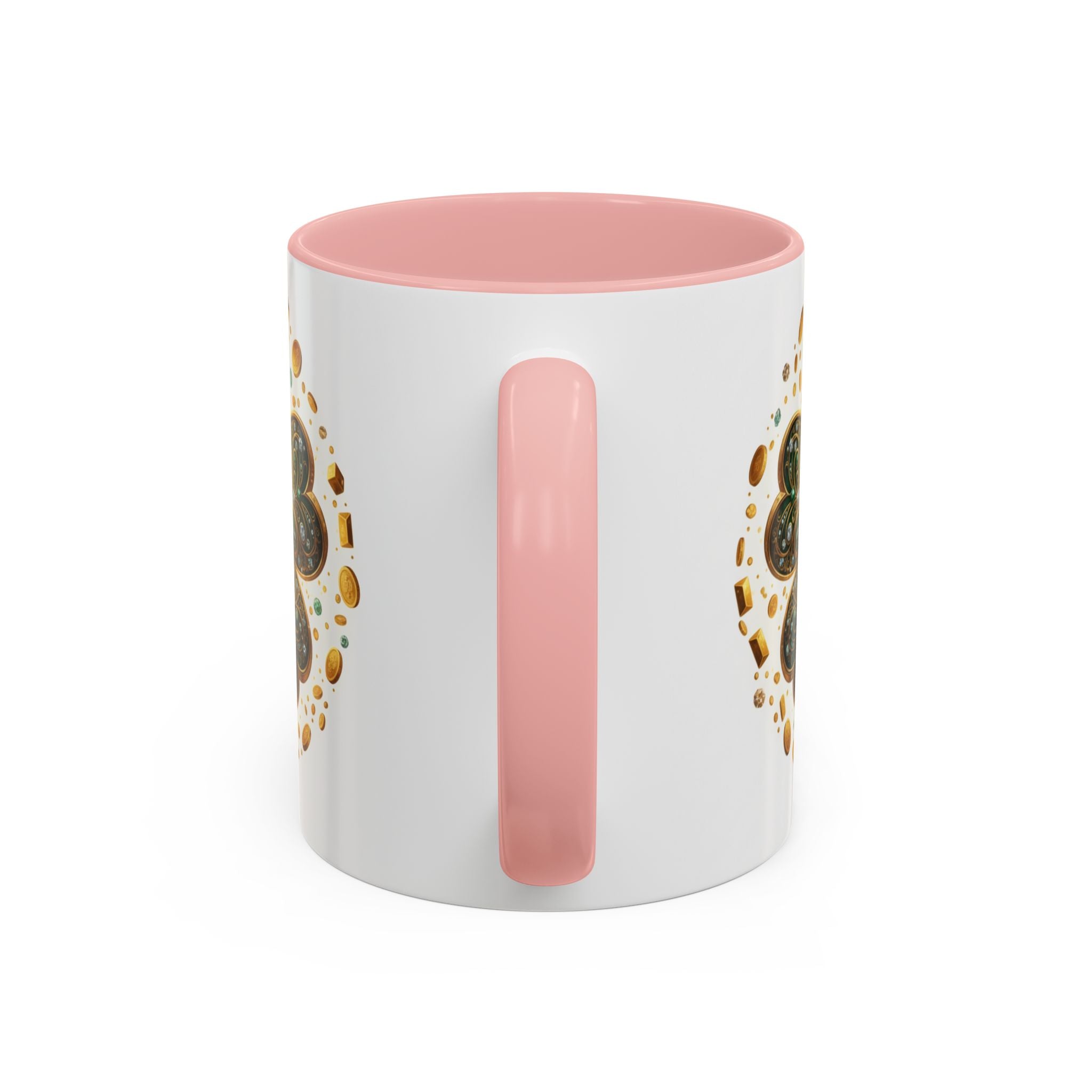 St. Patrick's Shamrock Coffee Mug — "Money Flows to Me" Lucky Charm Accent Mug