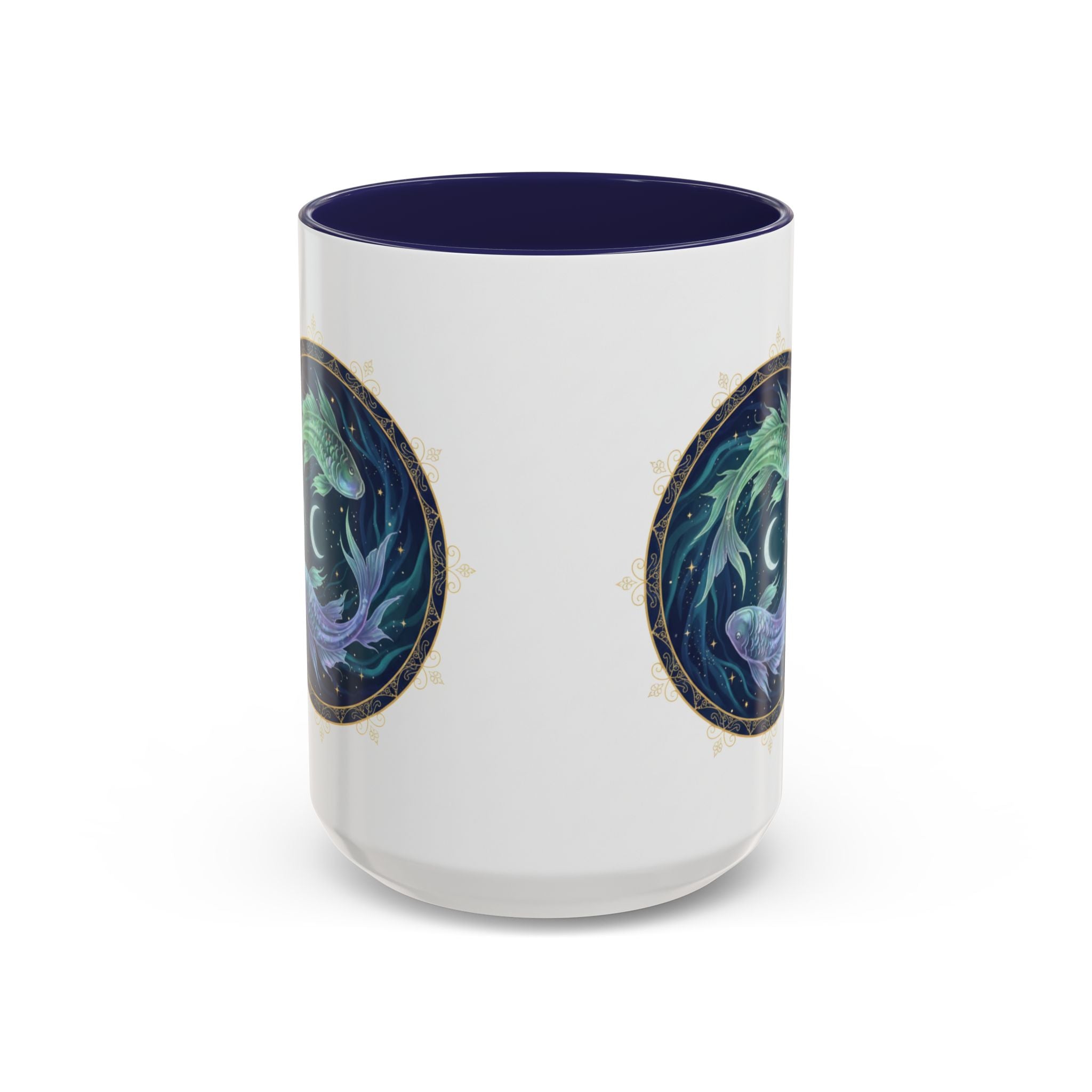 Koi Yin Yang Coffee Mug — Celestial Fish Moon Ceramic Accent Mug (11/15oz)