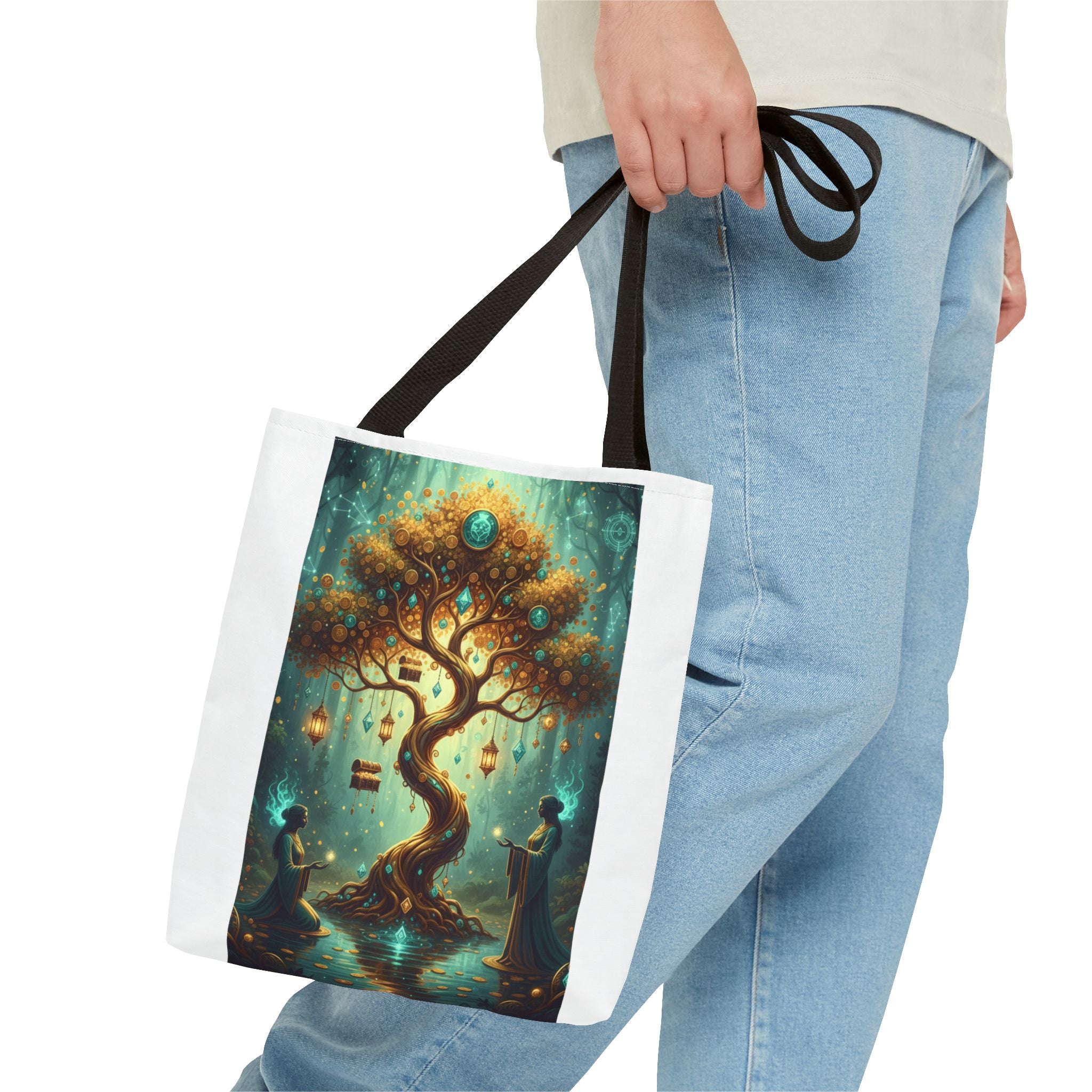 Enchanted Tree Tote Bag — Magical Night Forest Art AOP